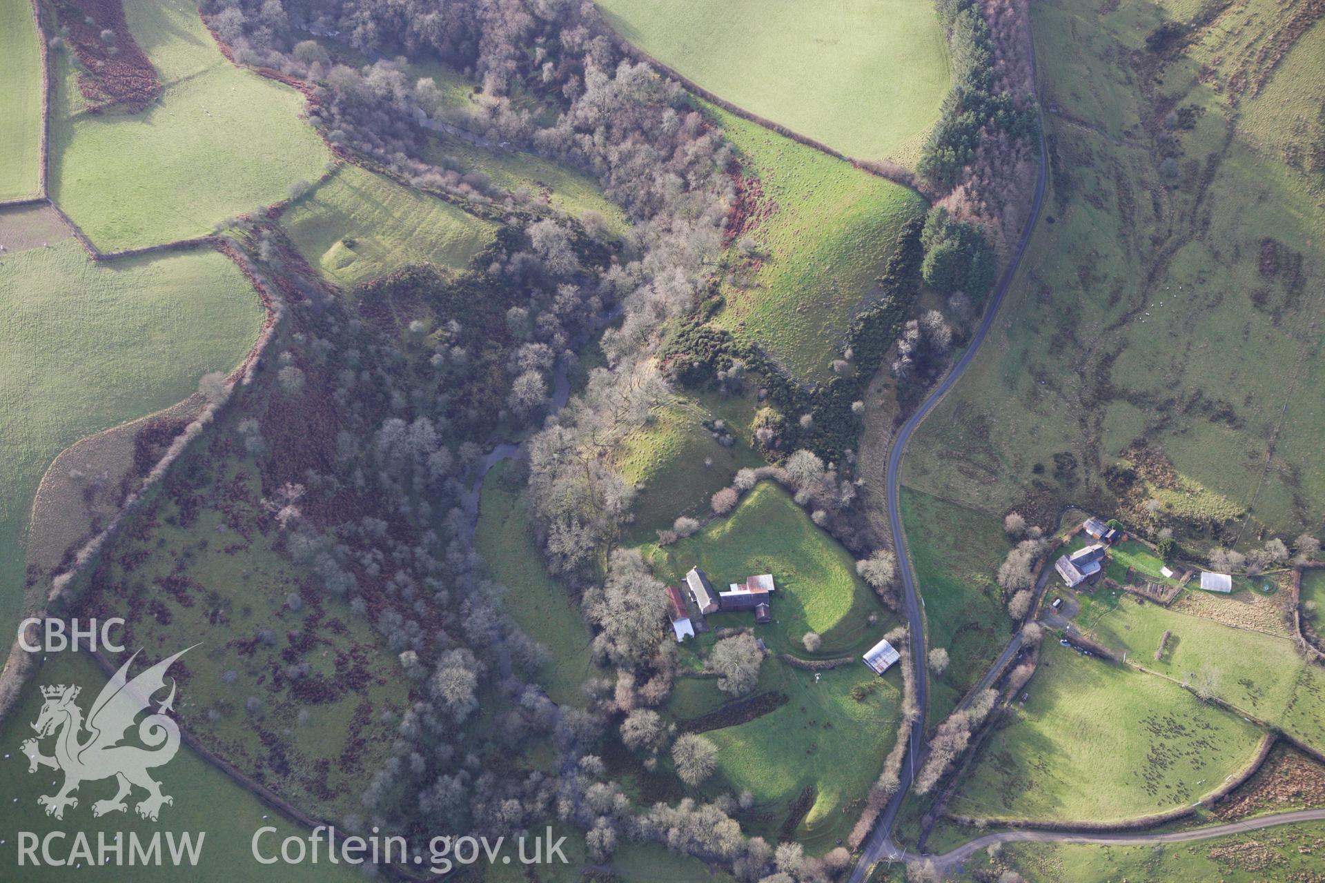 RCAHMW colour oblique aerial photograph of Castell Cwm Aran. Taken on 10 December 2009 by Toby Driver