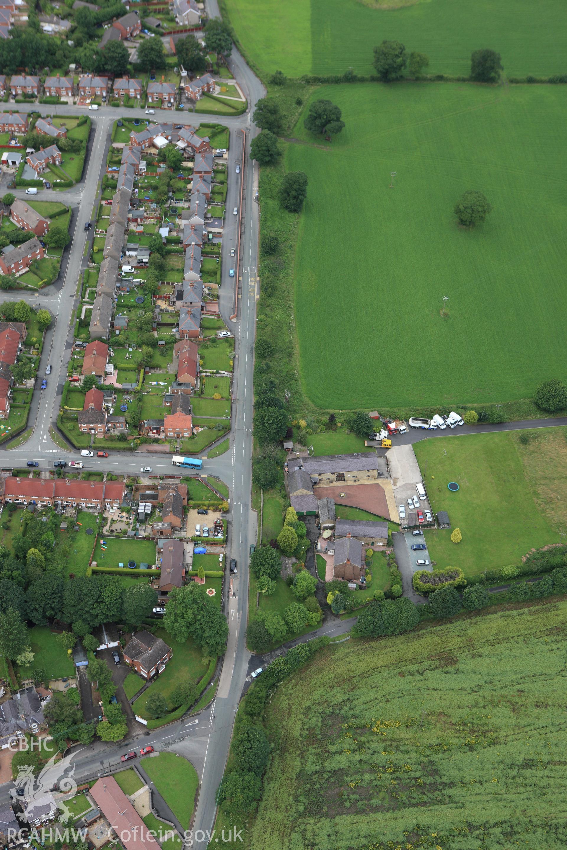 RCAHMW colour oblique aerial photograph of Offa's Dyke, looking towards the north. Taken on 08 July 2009 by Toby Driver