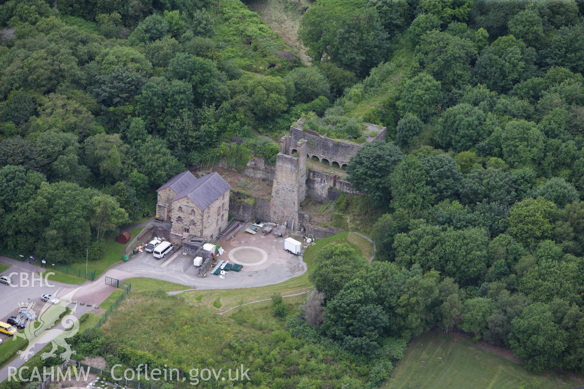 RCAHMW colour oblique aerial photograph of Tondu Ironworks. Taken on 09 July 2009 by Toby Driver