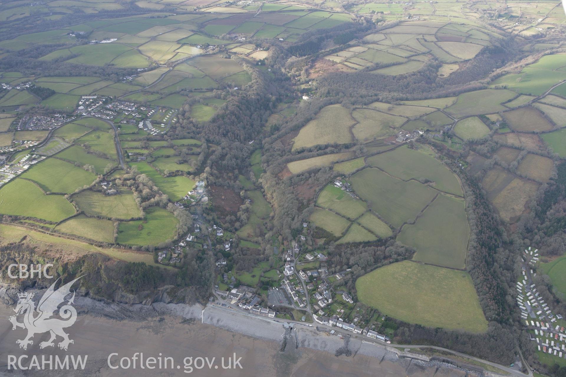 RCAHMW colour oblique photograph of Amroth. Taken by Toby Driver on 11/02/2009.