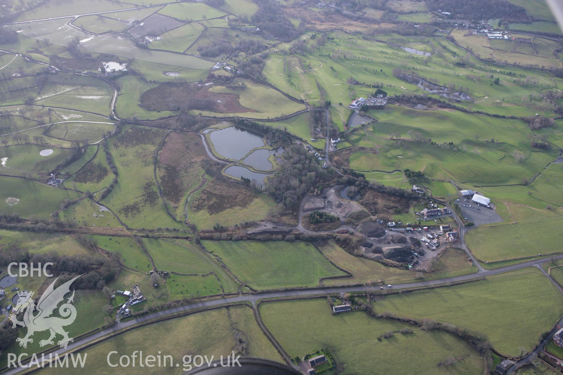 RCAHMW colour oblique photograph of Wats Dyke, at Padeswood. Taken by Toby Driver on 21/01/2009.