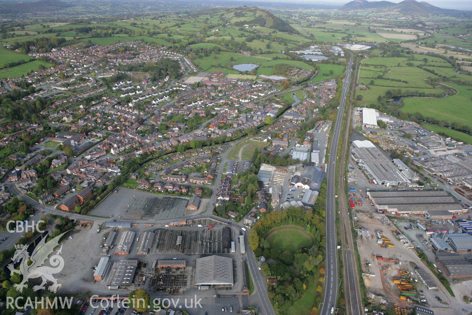 RCAHMW colour oblique aerial photograph of Domen Gastell, Welshpool. Taken on 13 October 2009 by Toby Driver