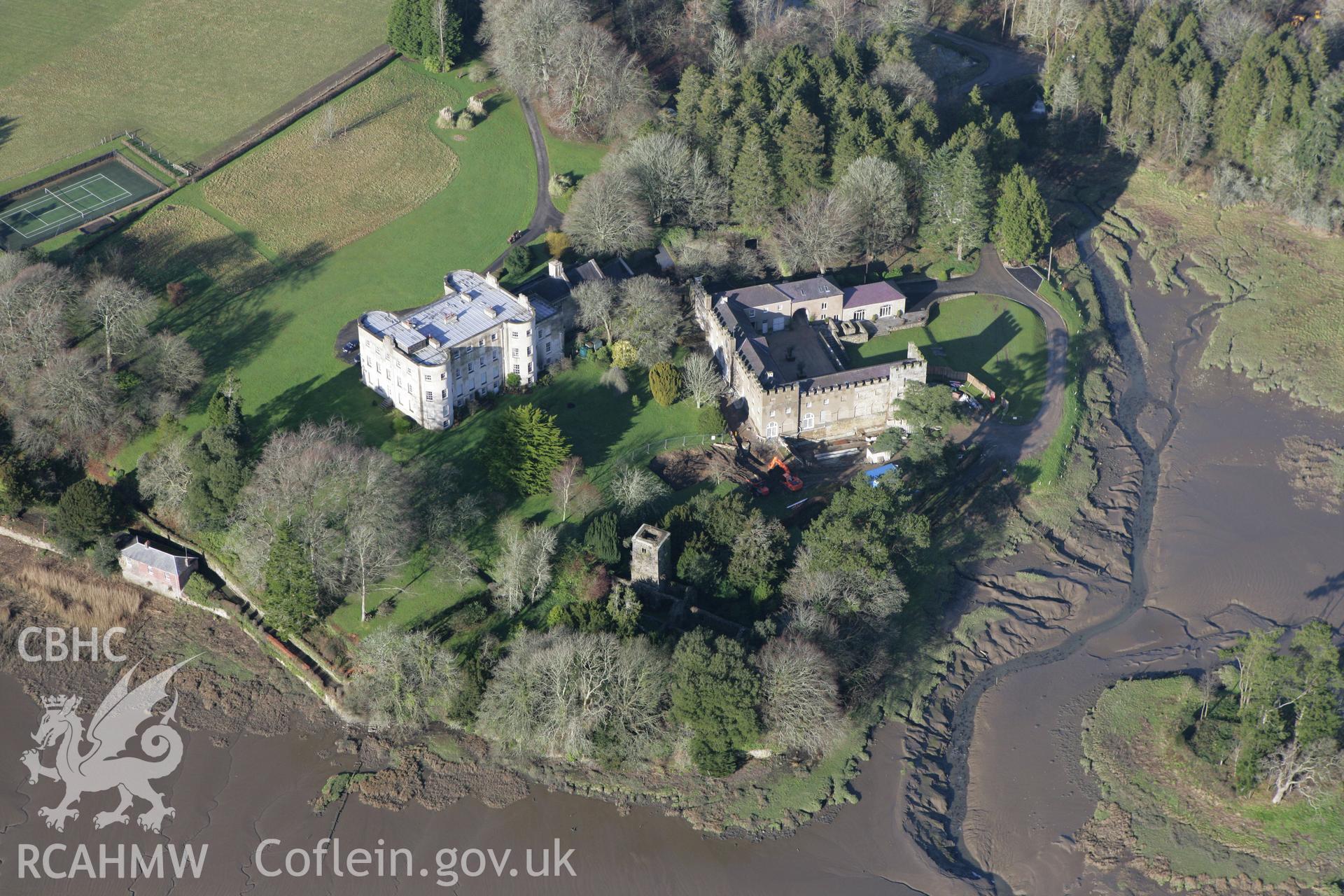 RCAHMW colour oblique aerial photograph of St John's Church, Slebech. Taken on 28 January 2009 by Toby Driver