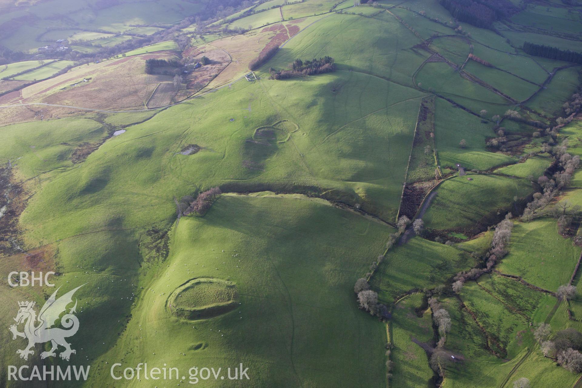 RCAHMW colour oblique aerial photograph of Castell-y-Blaidd. Taken on 10 December 2009 by Toby Driver