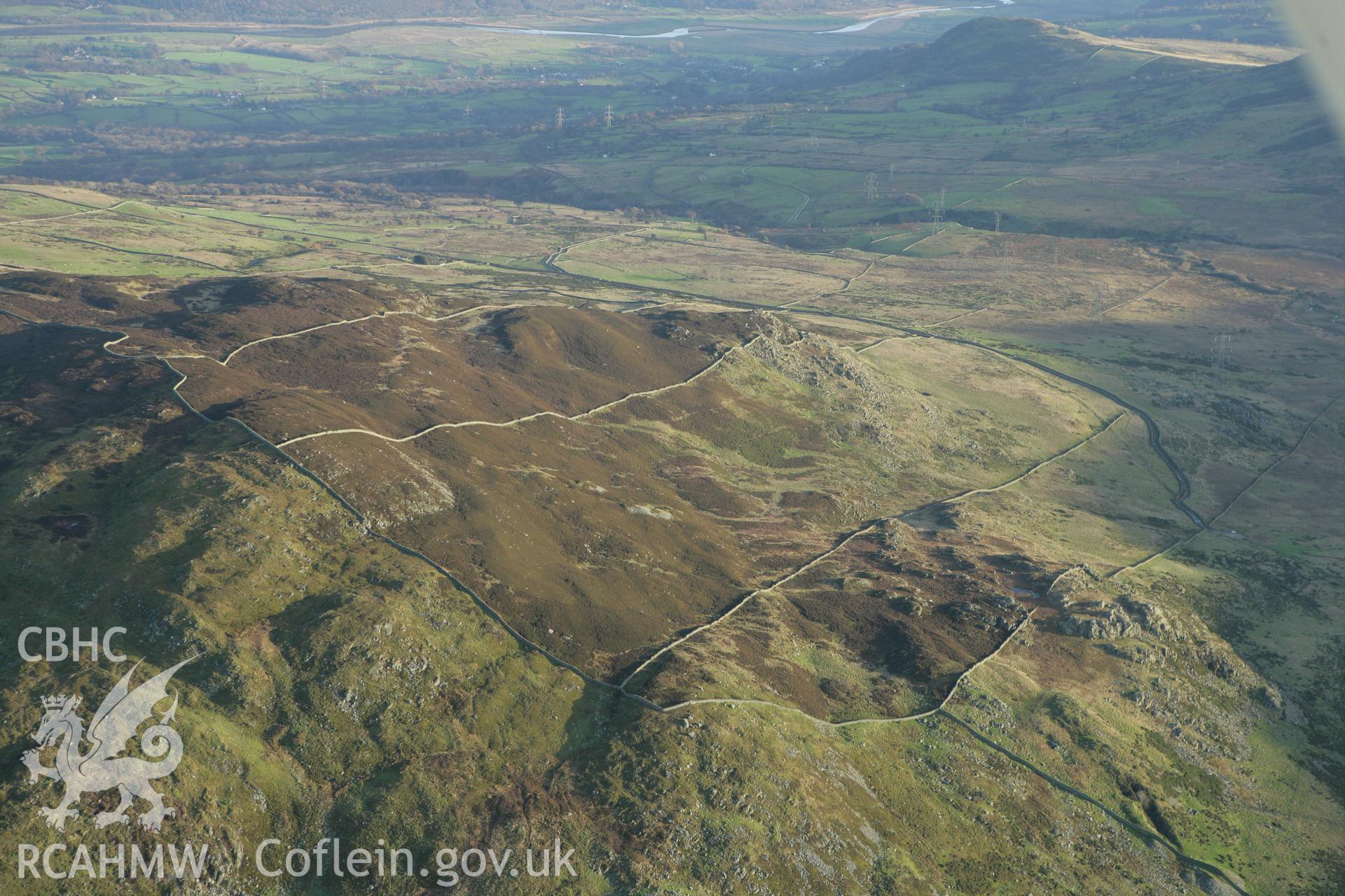 RCAHMW colour oblique aerial photograph of Bwlch-y-Ddeufaen Roman Road Segment. Taken on 10 December 2009 by Toby Driver