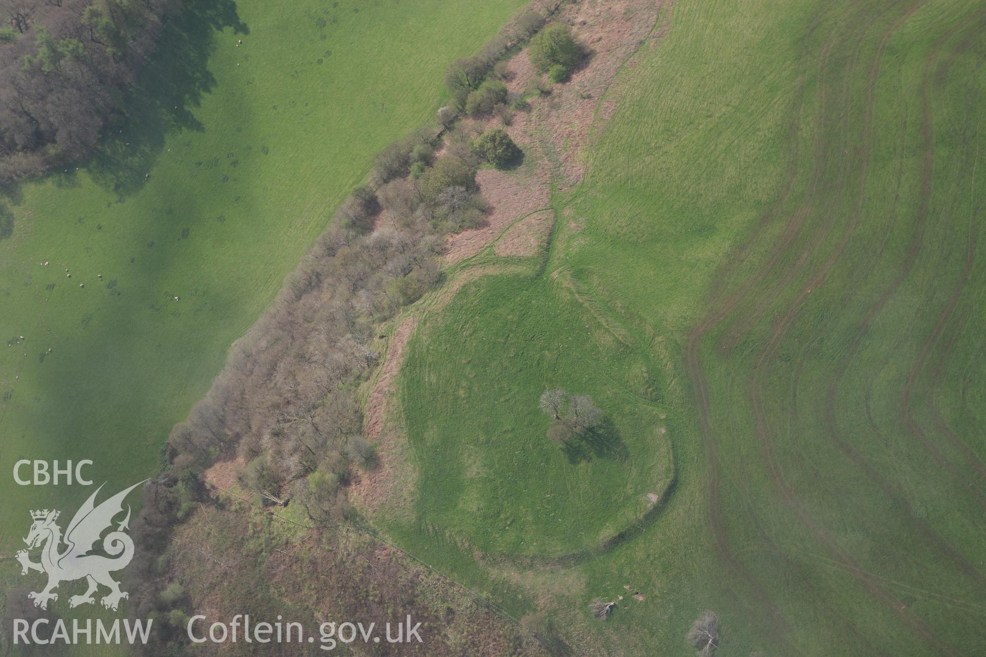 RCAHMW colour oblique aerial photograph of Glog Camp. Taken on 21 April 2009 by Toby Driver