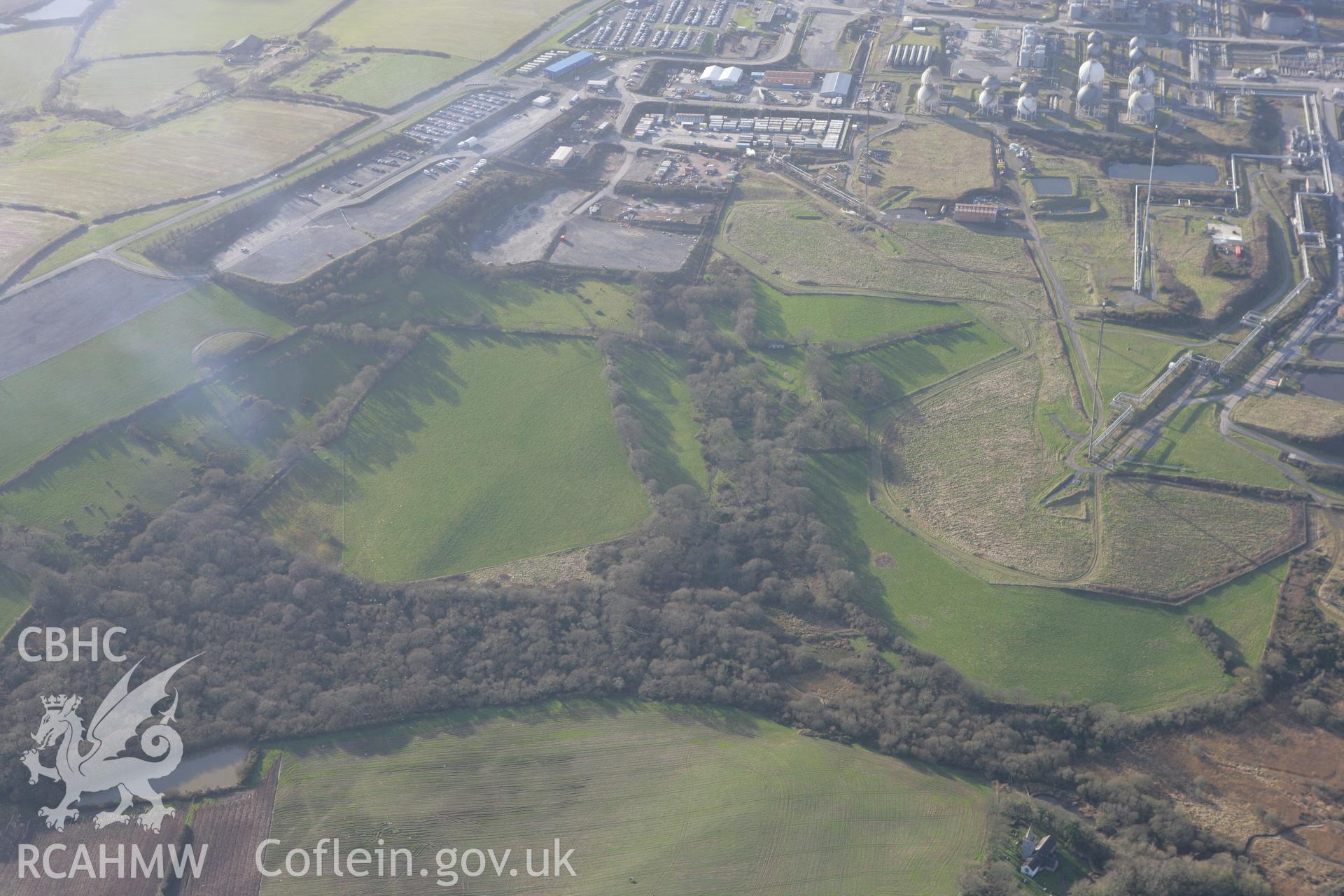 RCAHMW colour oblique photograph of Henllan; Upper Hentland. Taken by Toby Driver on 11/02/2009.