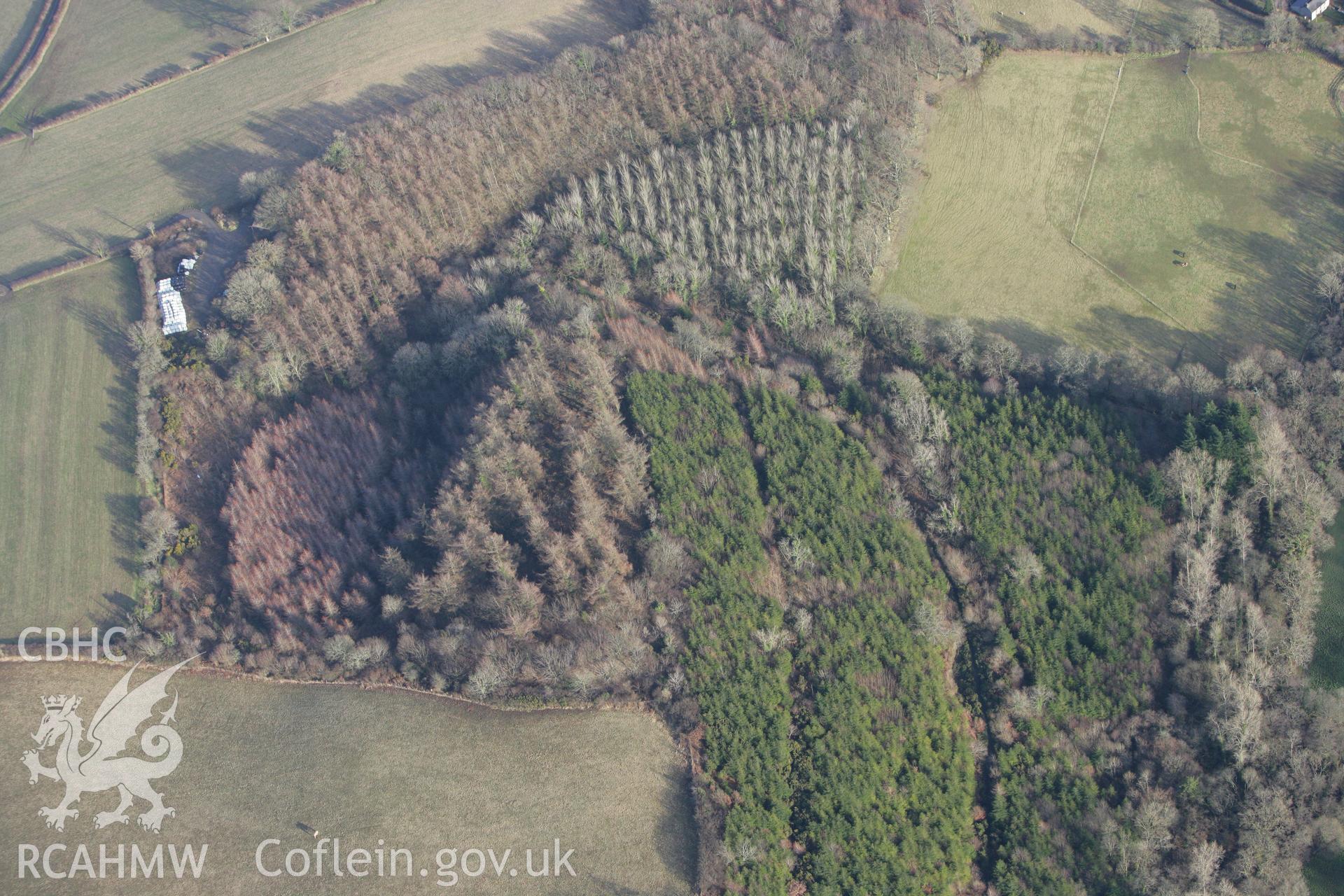 RCAHMW colour oblique photograph of Holgan Camp. Taken by Toby Driver on 11/02/2009.