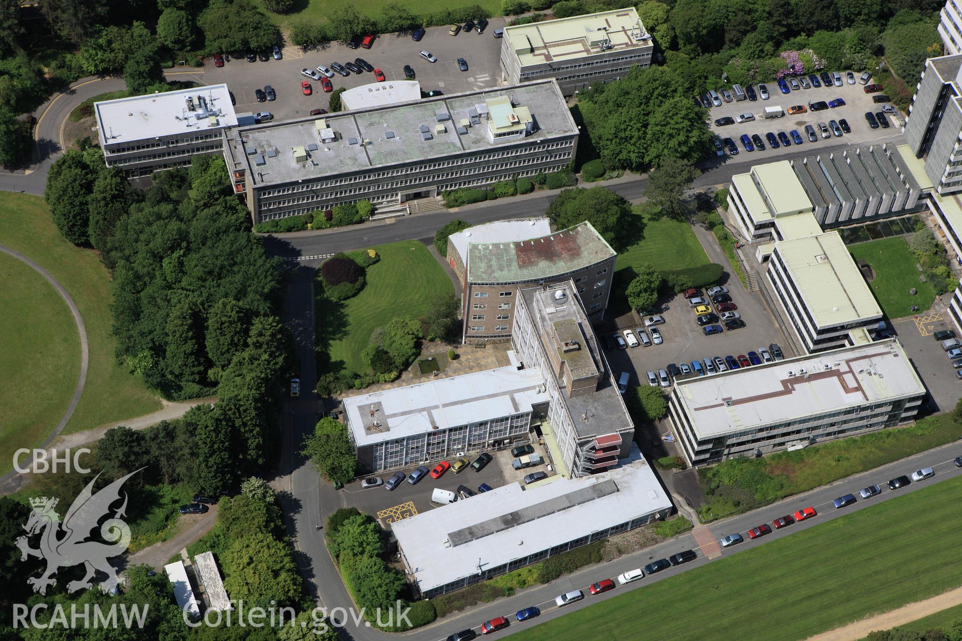 RCAHMW colour oblique aerial photograph of University College of Wales, Aberystwyth. Taken on 02 June 2009 by Toby Driver