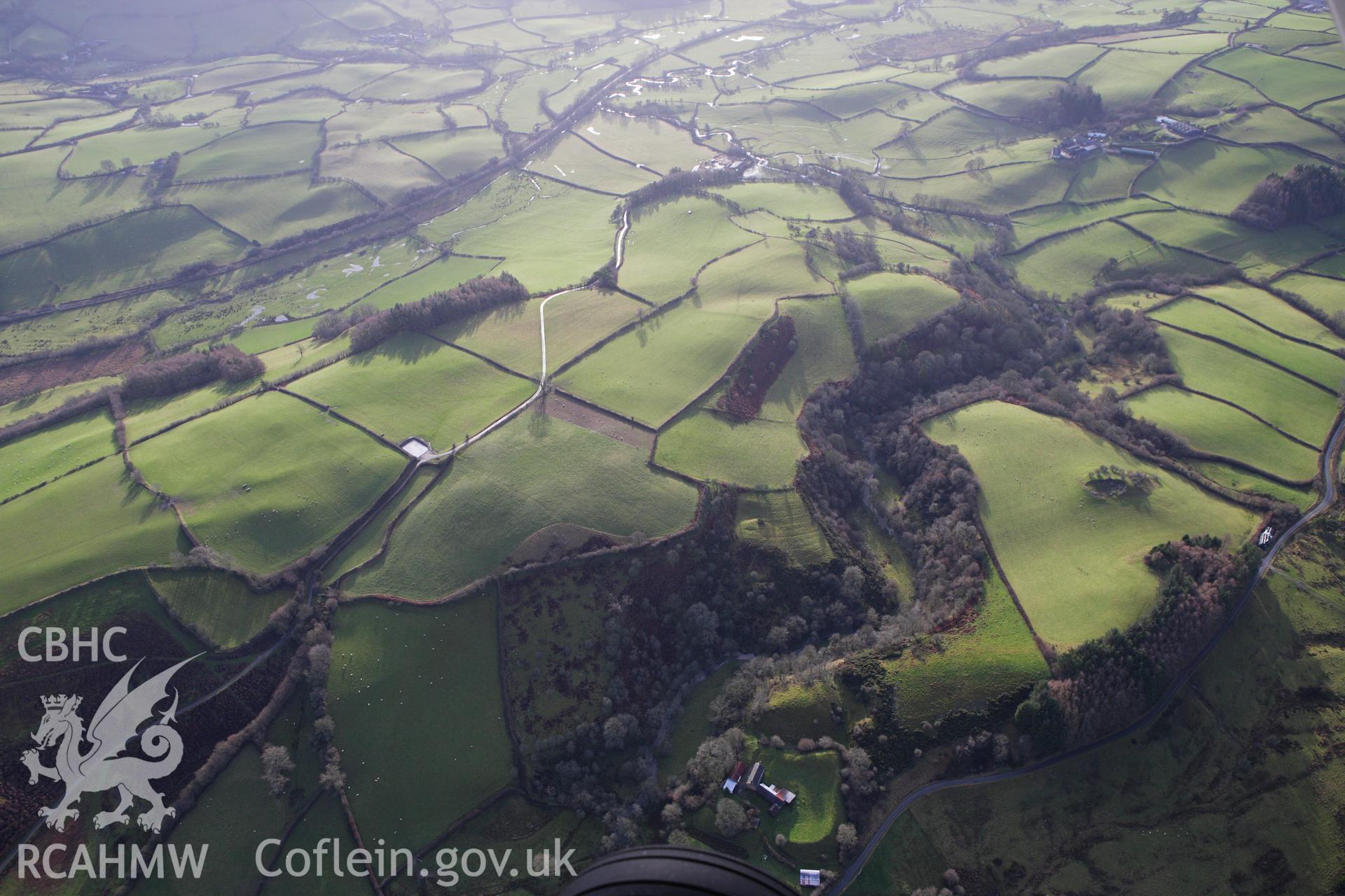 RCAHMW colour oblique aerial photograph of Castell Cwm Aran. Taken on 10 December 2009 by Toby Driver