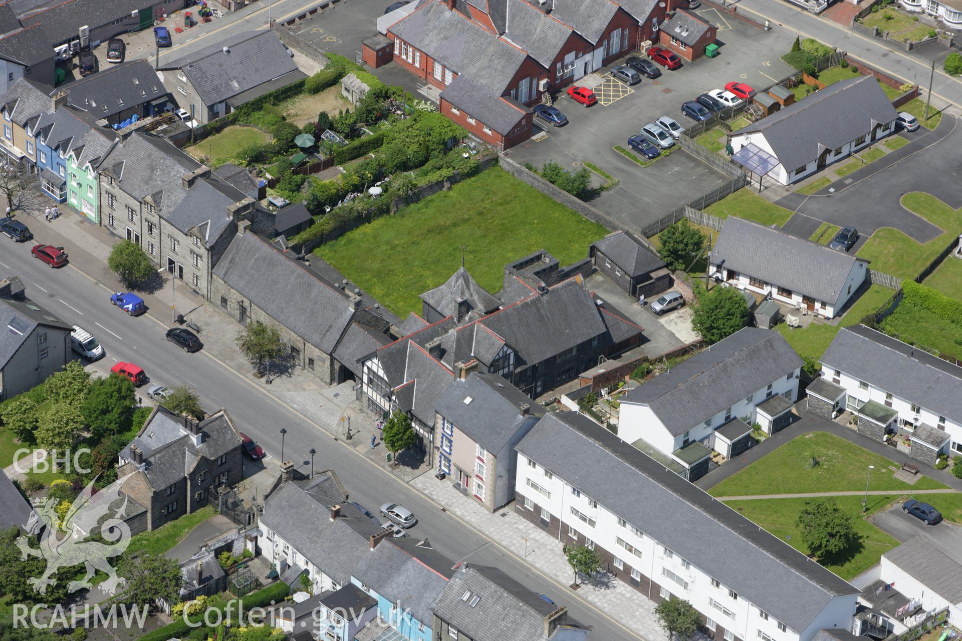 RCAHMW colour oblique aerial photograph of Parliament House, Maengwyn Street, Machynlleth Taken on 02 June 2009 by Toby Driver