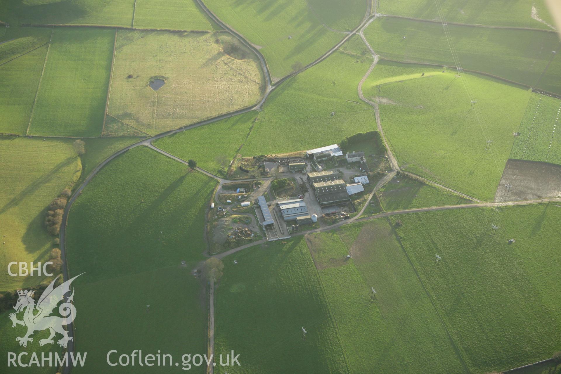 RCAHMW colour oblique photograph of Faedre, earthworks. Taken by Toby Driver on 10/12/2009.