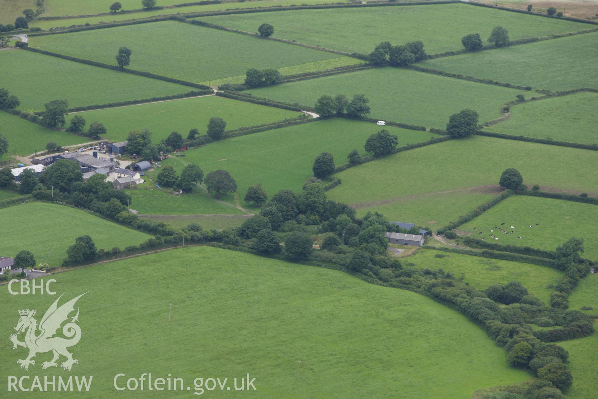 RCAHMW colour oblique aerial photograph of Castell Llainfawr. Taken on 09 July 2009 by Toby Driver