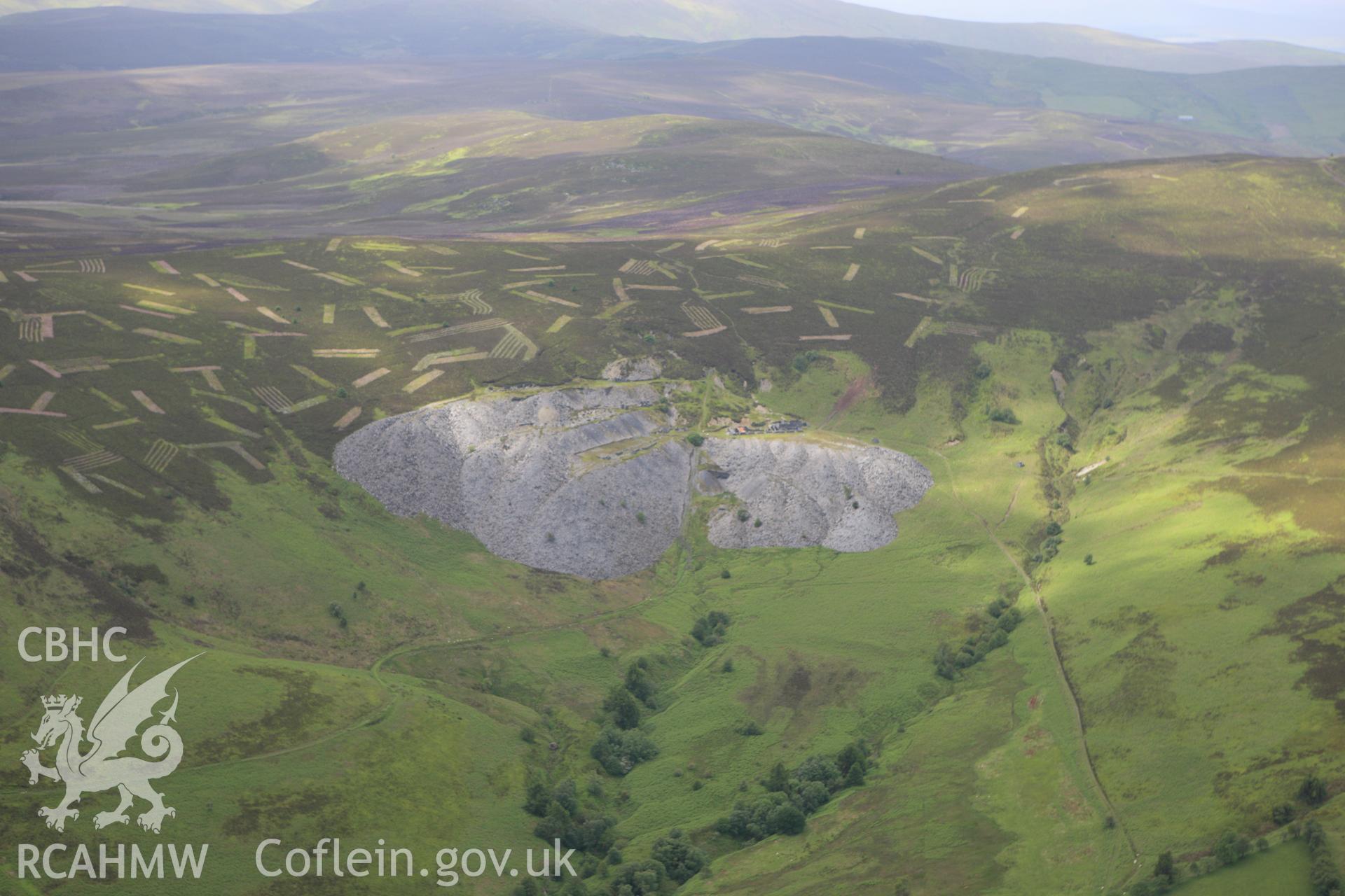 RCAHMW colour oblique photograph of Moel Fferna Slate quarry. Taken by Toby Driver on 19/06/2009.