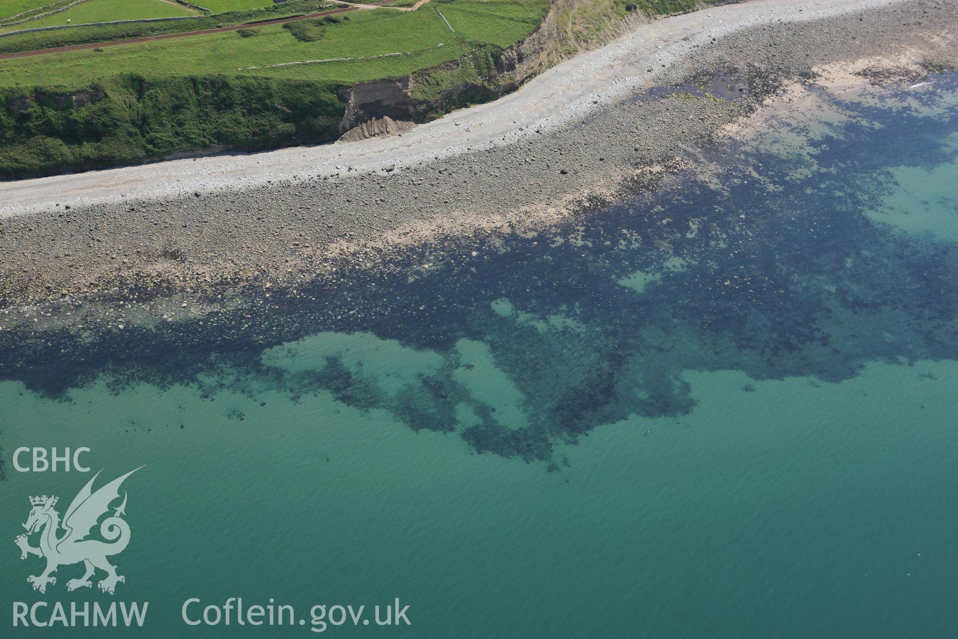 RCAHMW colour oblique aerial photograph of Llangelynin Fish Trap. Taken on 02 June 2009 by Toby Driver