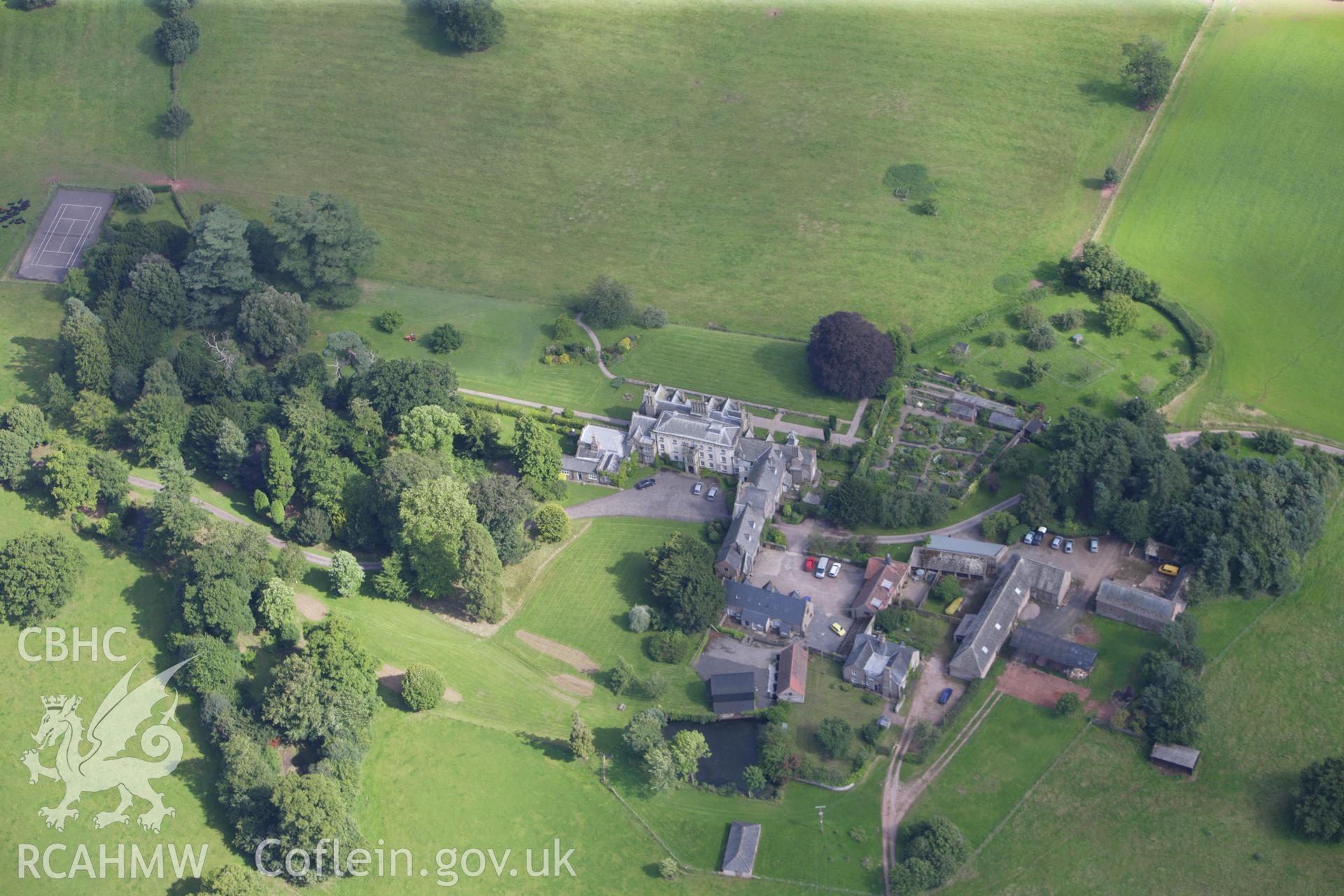 RCAHMW colour oblique aerial photograph of Dingestow Court. Taken on 23 July 2009 by Toby Driver