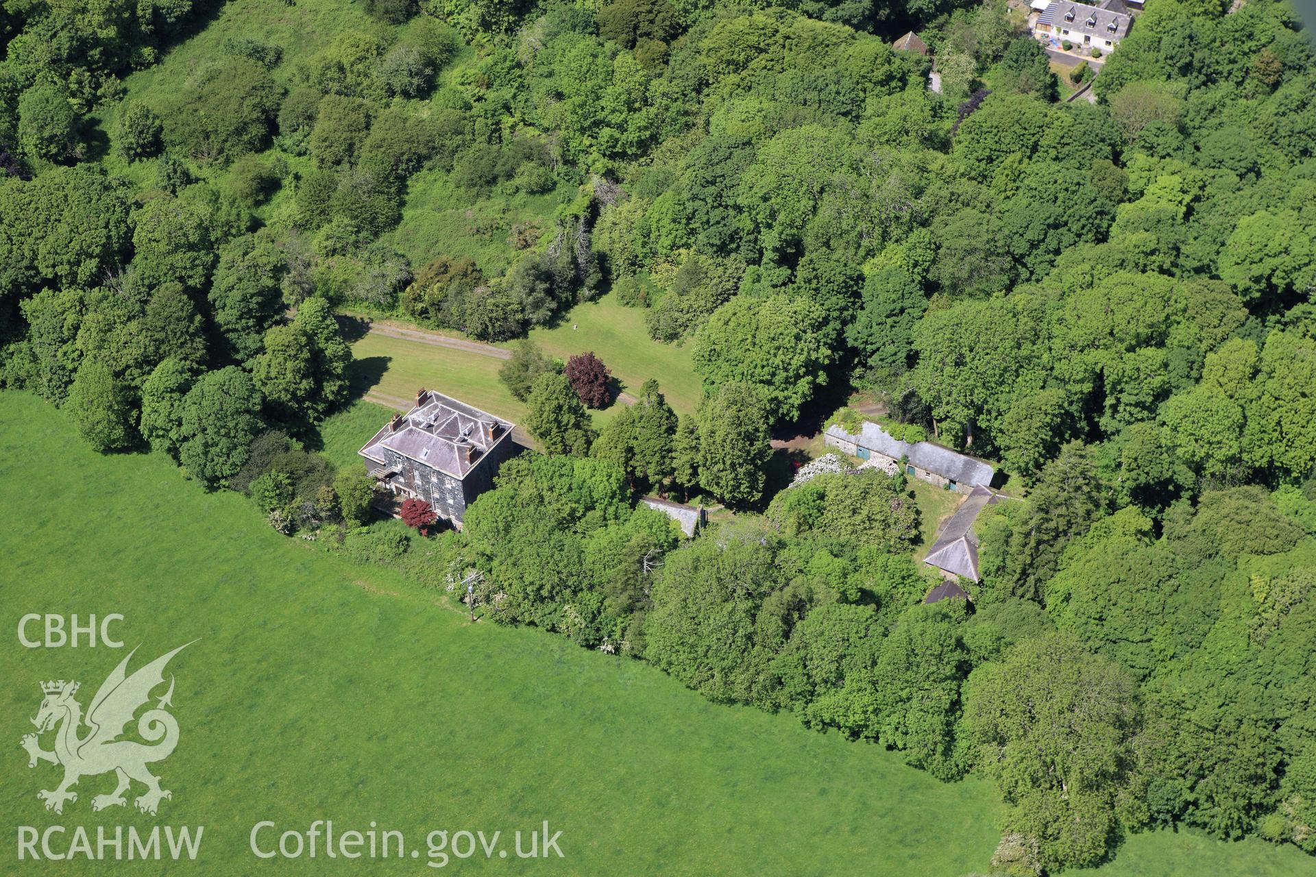 RCAHMW colour oblique aerial photograph of Camrose House. Taken on 01 June 2009 by Toby Driver