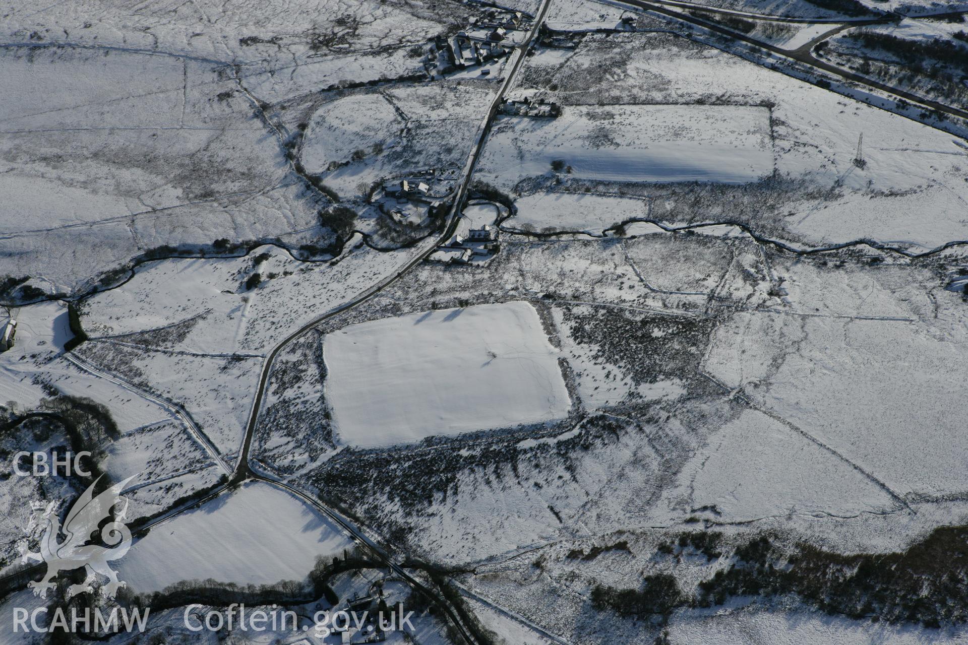 RCAHMW colour oblique photograph of Coelbren Roman fort. Taken by Toby Driver on 06/02/2009.