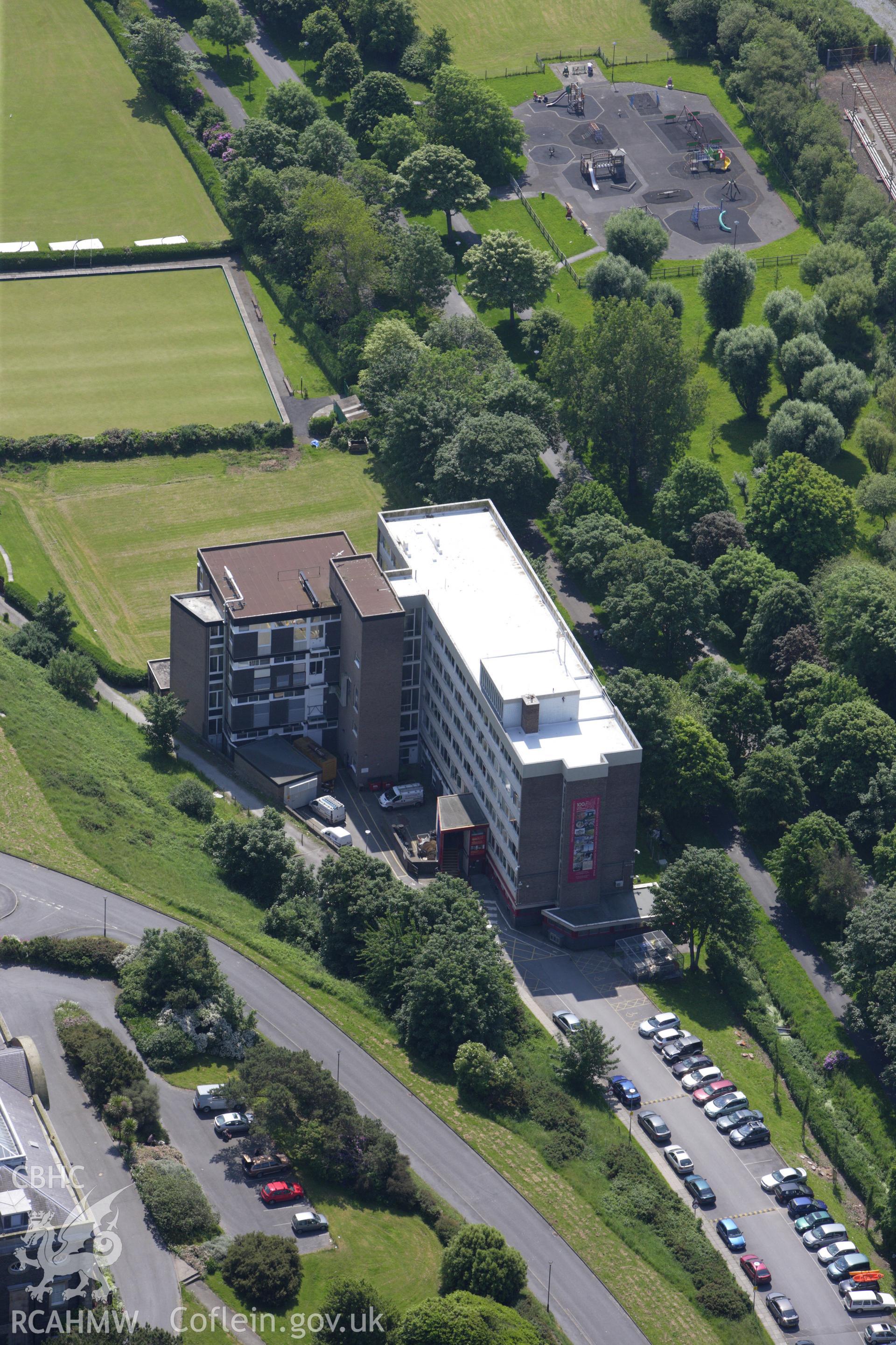 RCAHMW colour oblique aerial photograph of Crown Building, Plas Crug, Aberystwyth. Taken on 02 June 2009 by Toby Driver