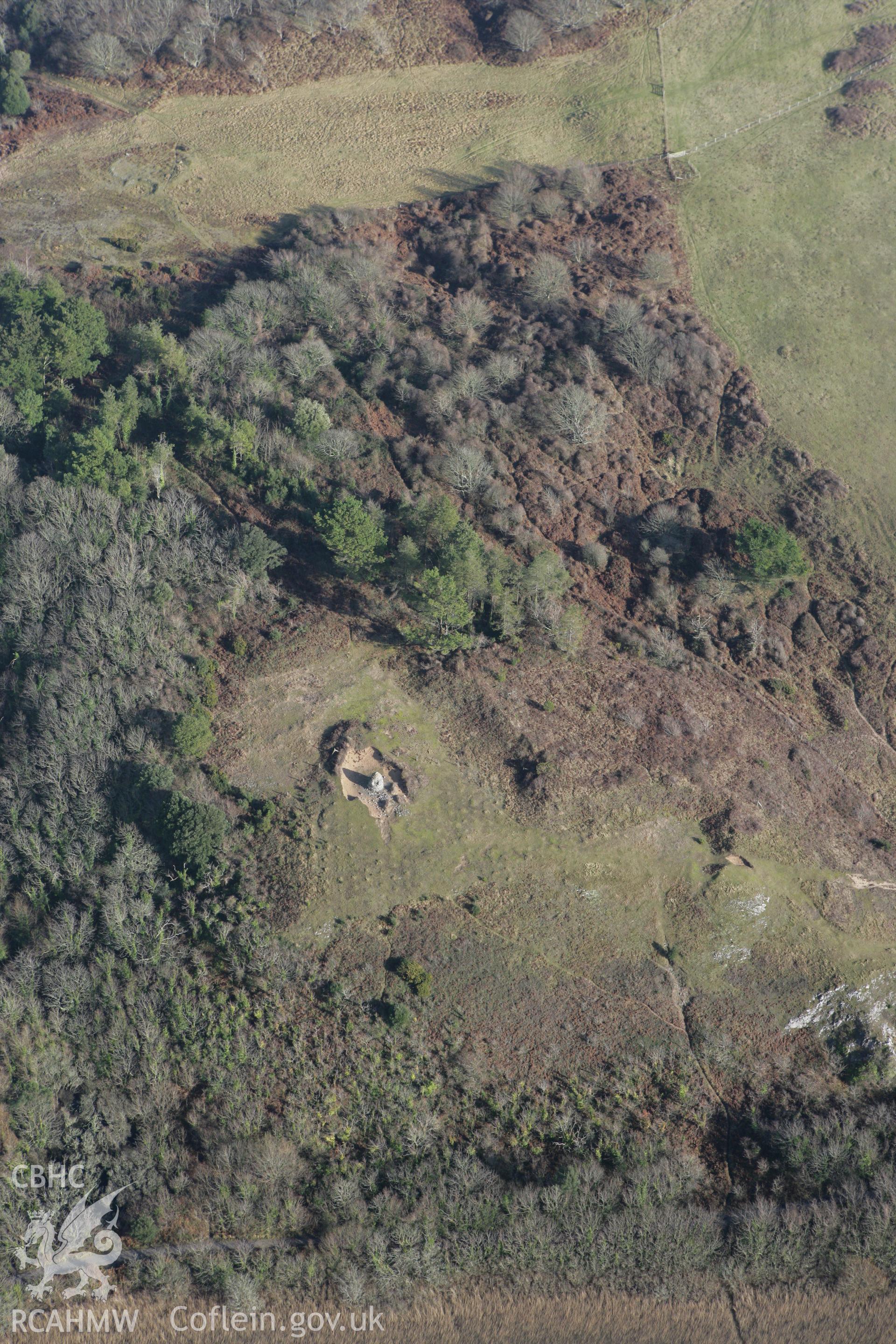 RCAHMW colour oblique aerial photograph of the Devil's Quoit at Stackpole Elidor. Taken on 28 January 2009 by Toby Driver