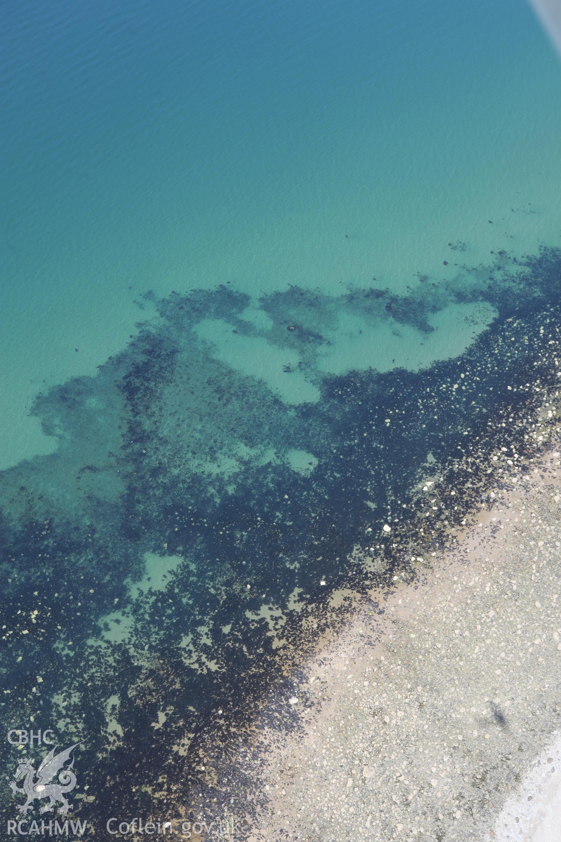 RCAHMW colour oblique aerial photograph of Llangelynin Fish Trap. Taken on 02 June 2009 by Toby Driver