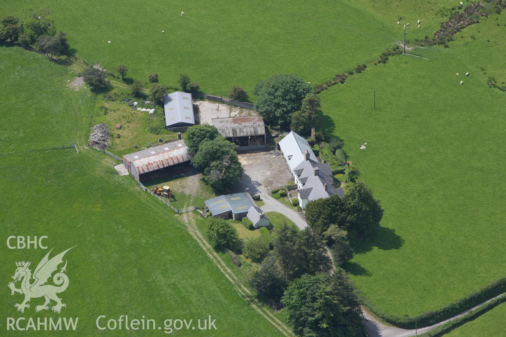 RCAHMW colour oblique aerial photograph of Cefn Caer Roman Fort, Pennal. Taken on 02 June 2009 by Toby Driver