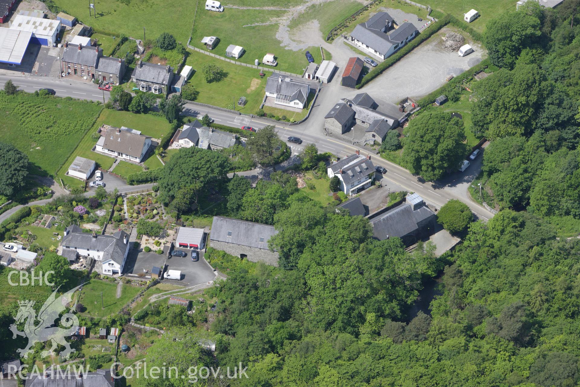 RCAHMW colour oblique aerial photograph of Dyfi Furnace. Taken on 02 June 2009 by Toby Driver