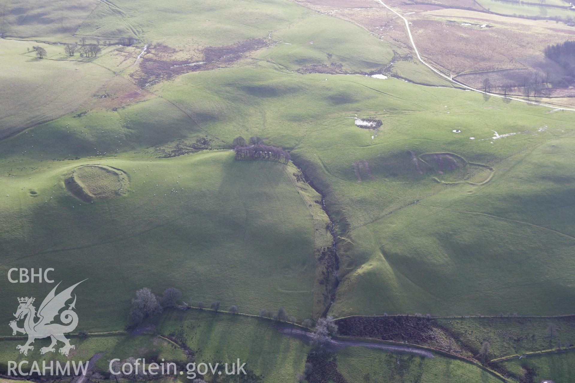 RCAHMW colour oblique aerial photograph of Castell-y-Blaidd. Taken on 10 December 2009 by Toby Driver