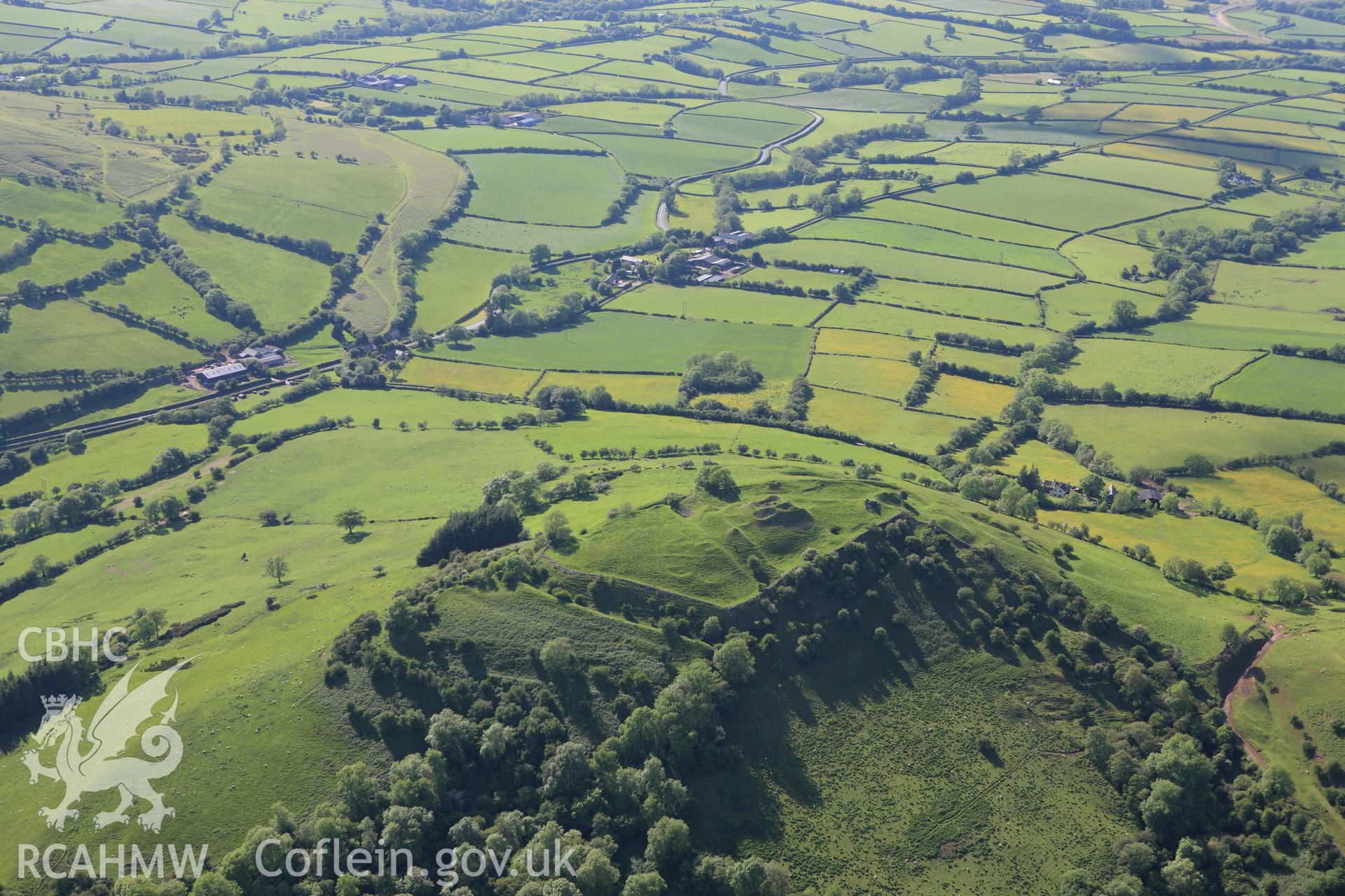 RCAHMW colour oblique aerial photograph of Castell Dinas. Taken on 11 June 2009 by Toby Driver