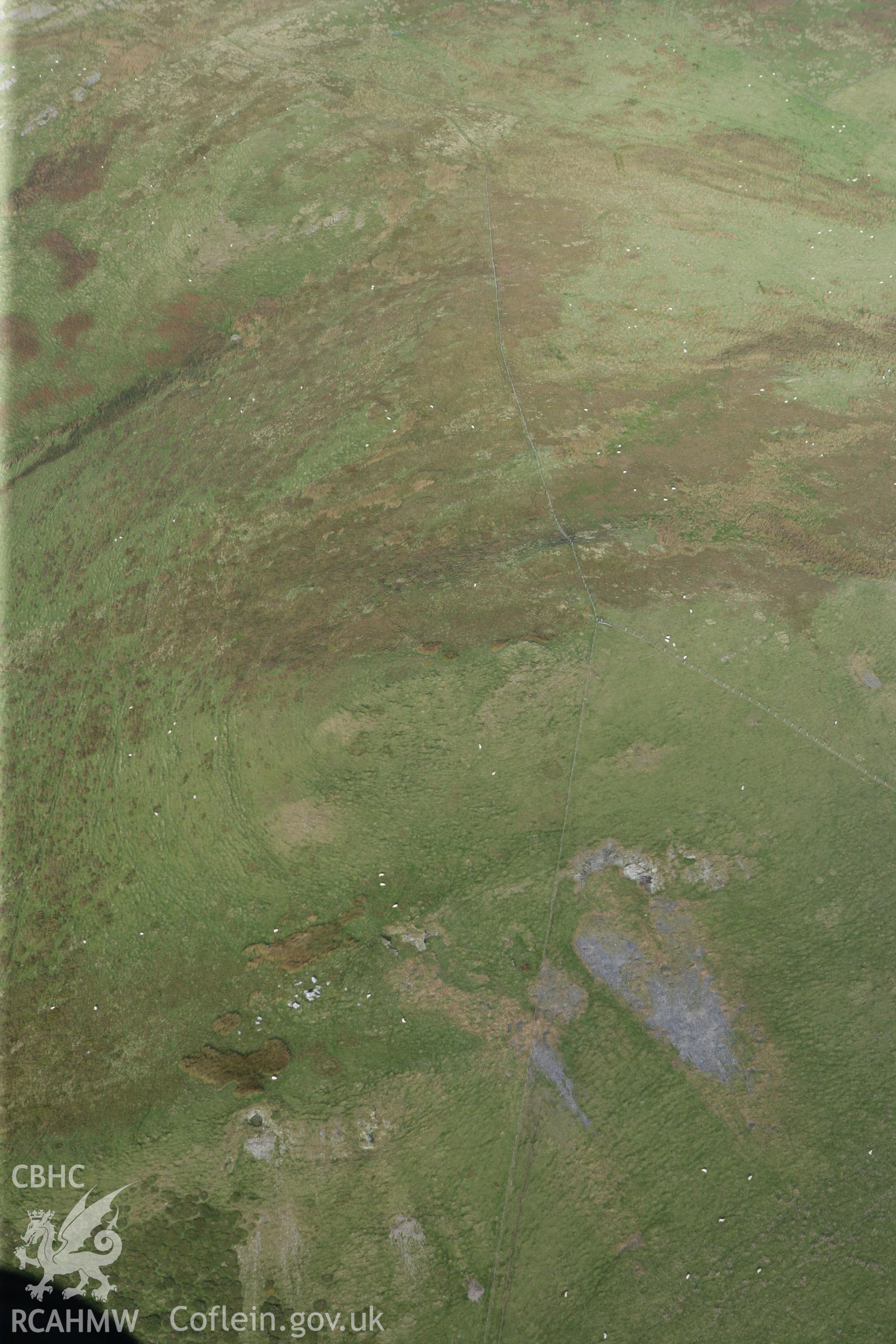 RCAHMW colour oblique aerial photograph of Foel Ddu Barrow. Taken on 13 October 2009 by Toby Driver