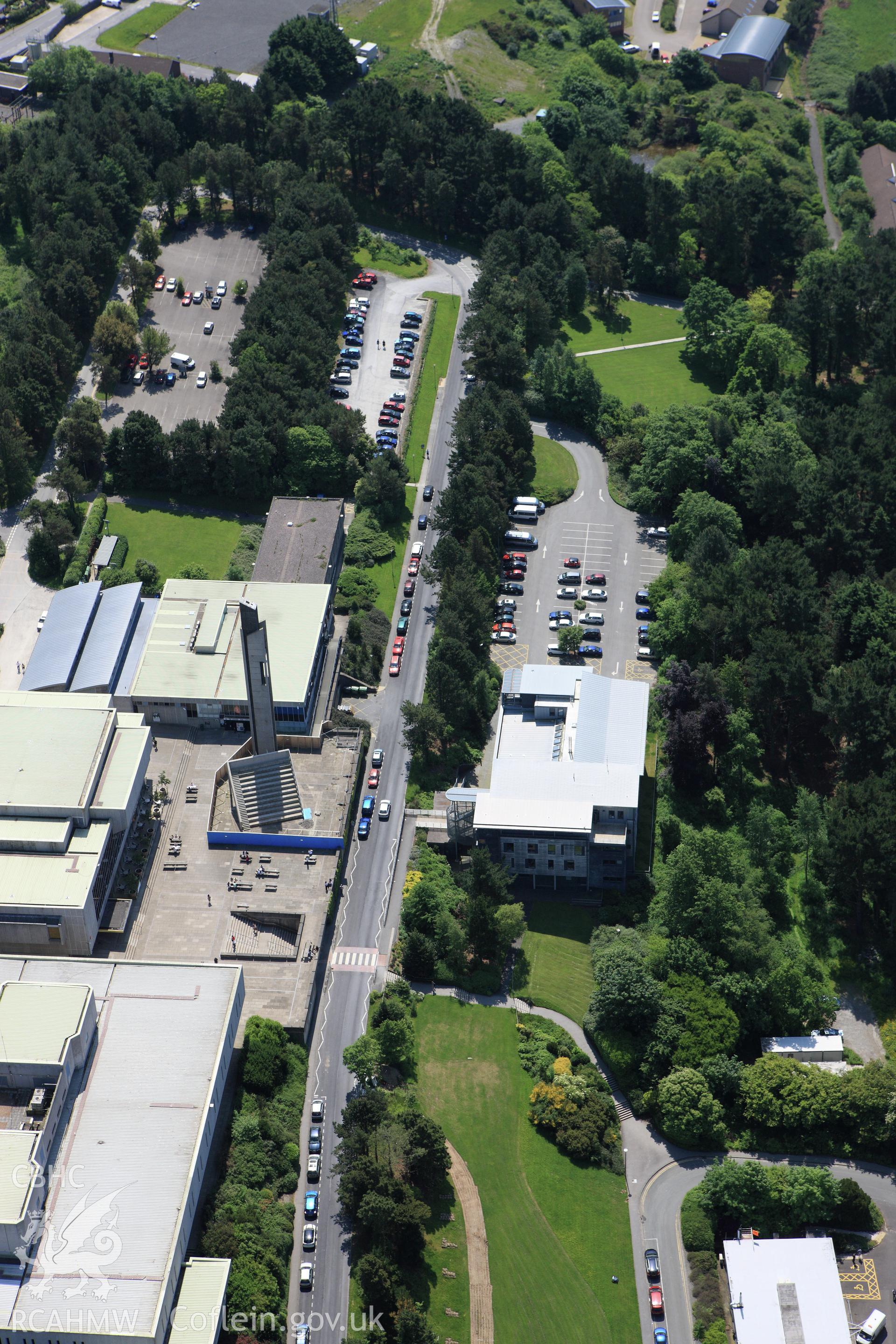 RCAHMW colour oblique aerial photograph of University College of Wales, Aberystwyth. Taken on 02 June 2009 by Toby Driver