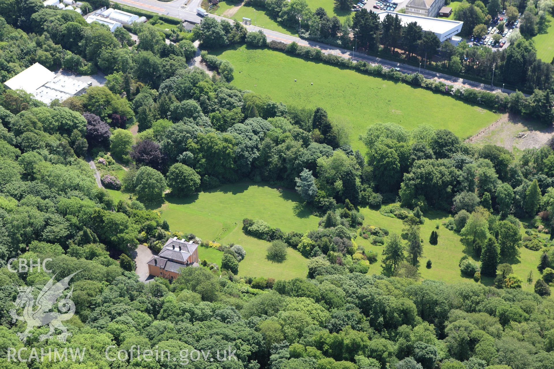 RCAHMW colour oblique aerial photograph of Plas Penglais. Taken on 02 June 2009 by Toby Driver