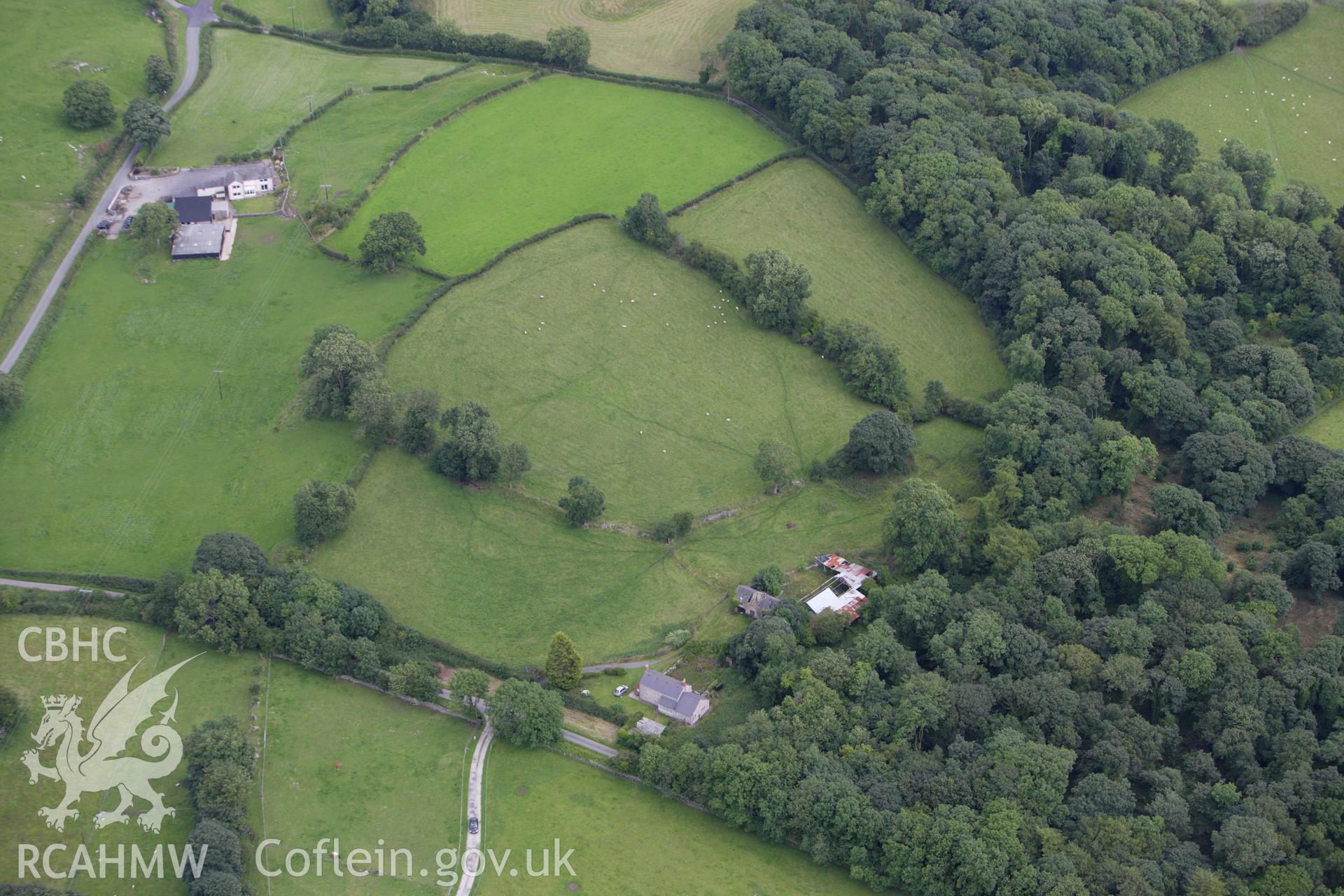 RCAHMW colour oblique aerial photograph of earthworks Hen Gaerwys Deserted Village. Taken on 30 July 2009 by Toby Driver