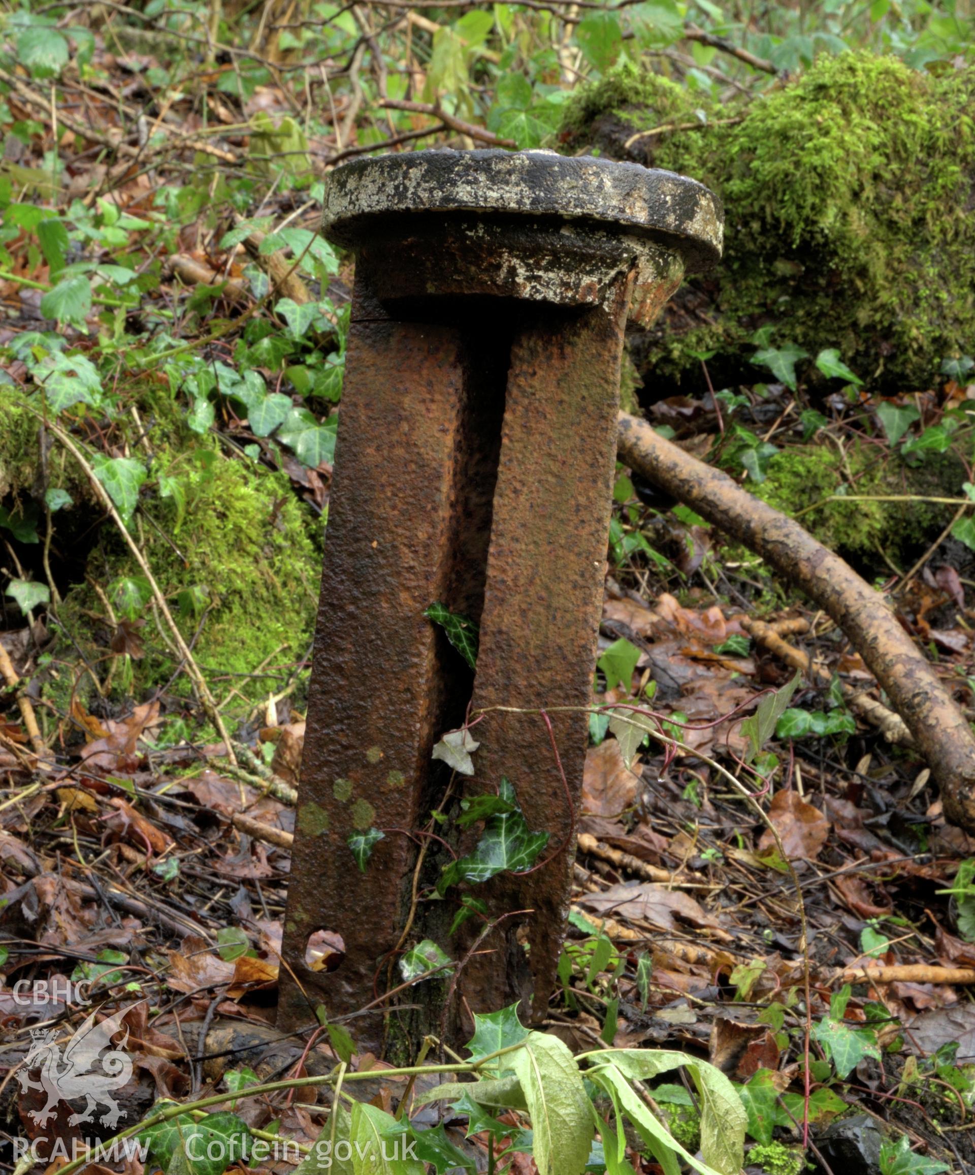 Colour photo showing one of the northern boundary markers, taken by Mark Evans, January 2017.