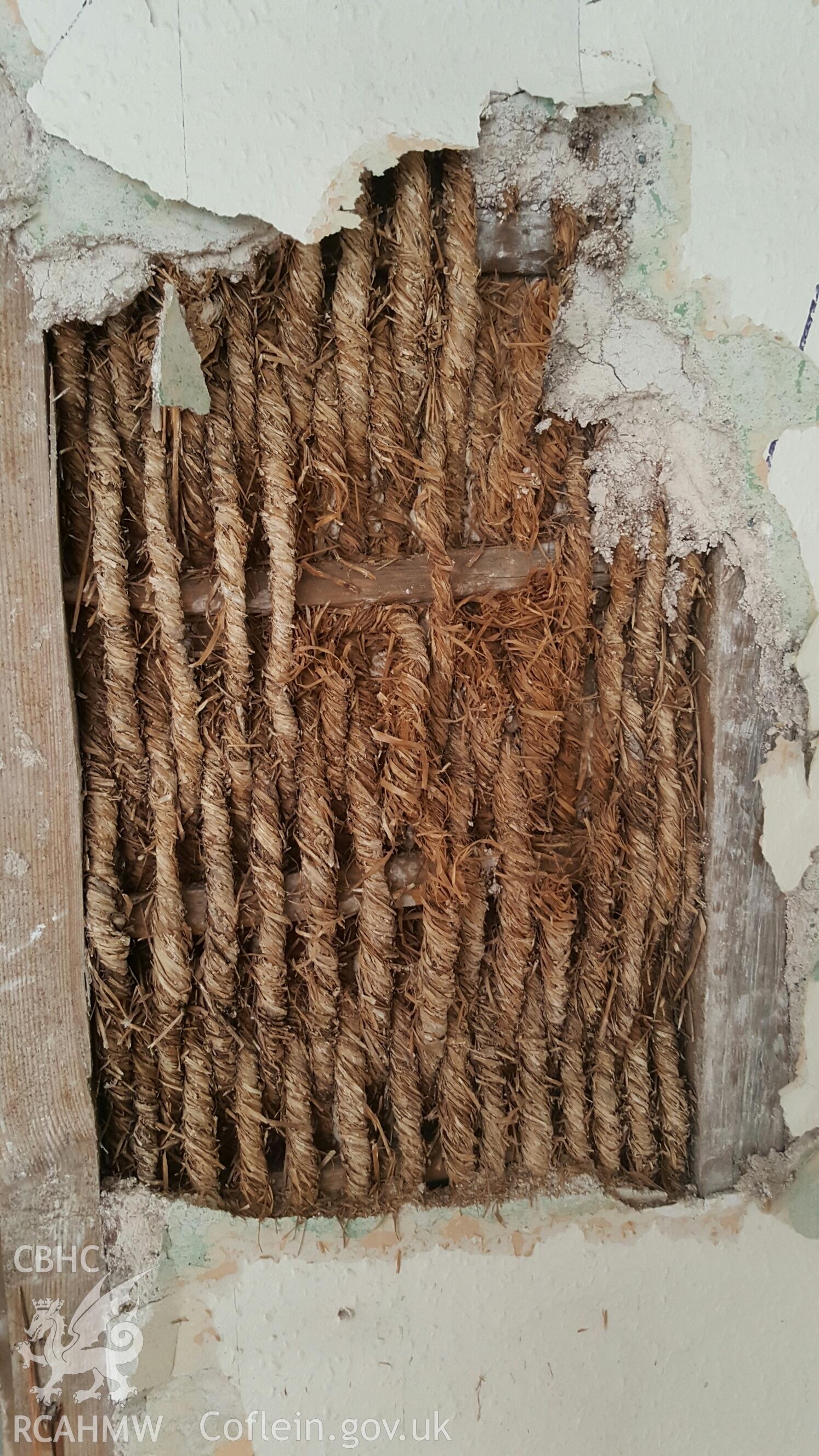 Wattle and daub panel found at Castle House, Caernarfon.