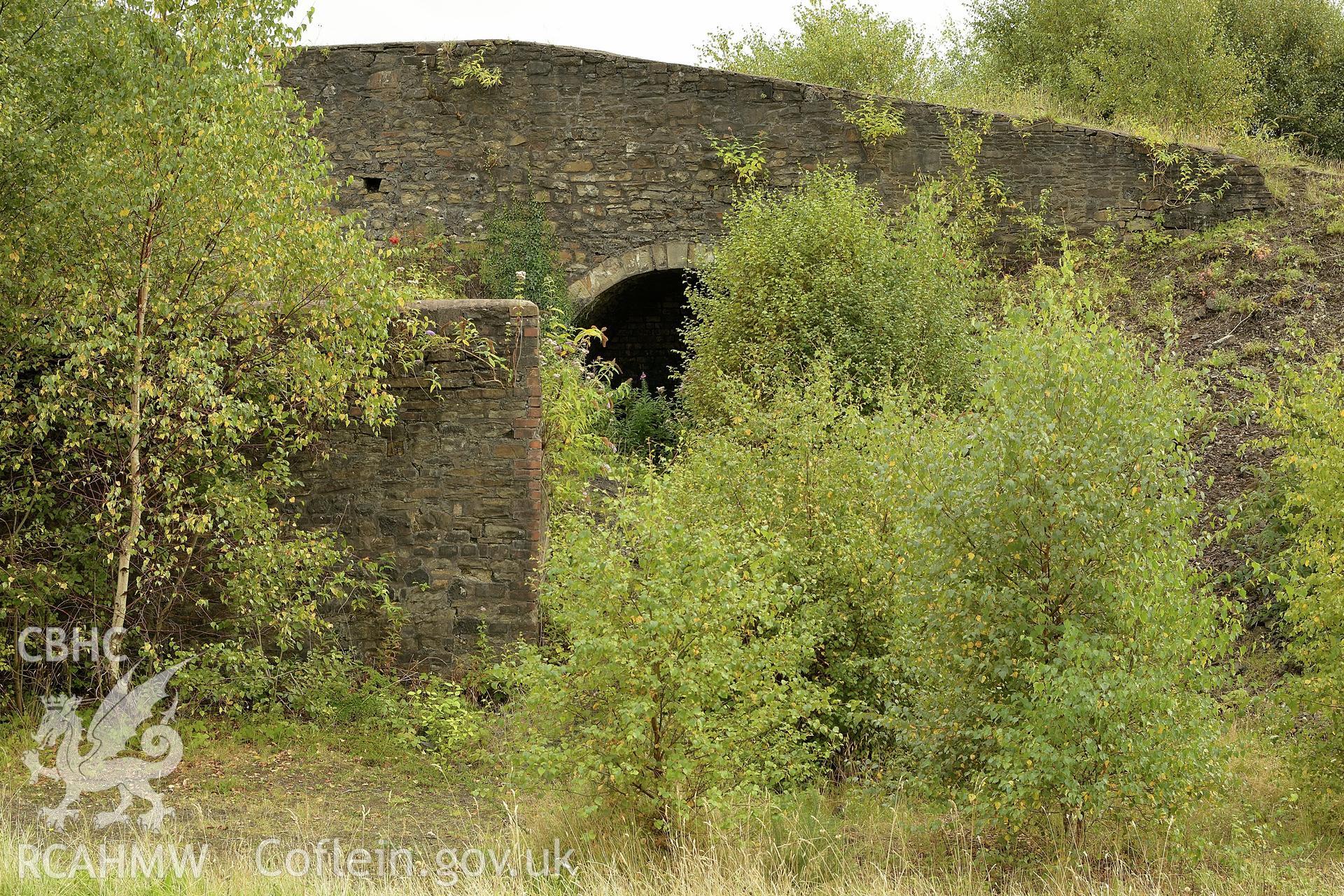 Close-up view of the flue and incline at WR taken from the base of the tump