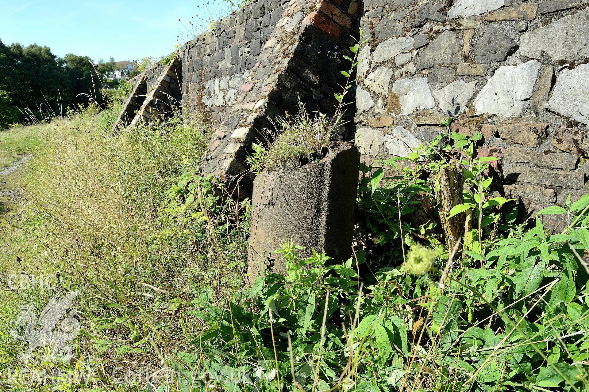 Cast iron bollard on the quay