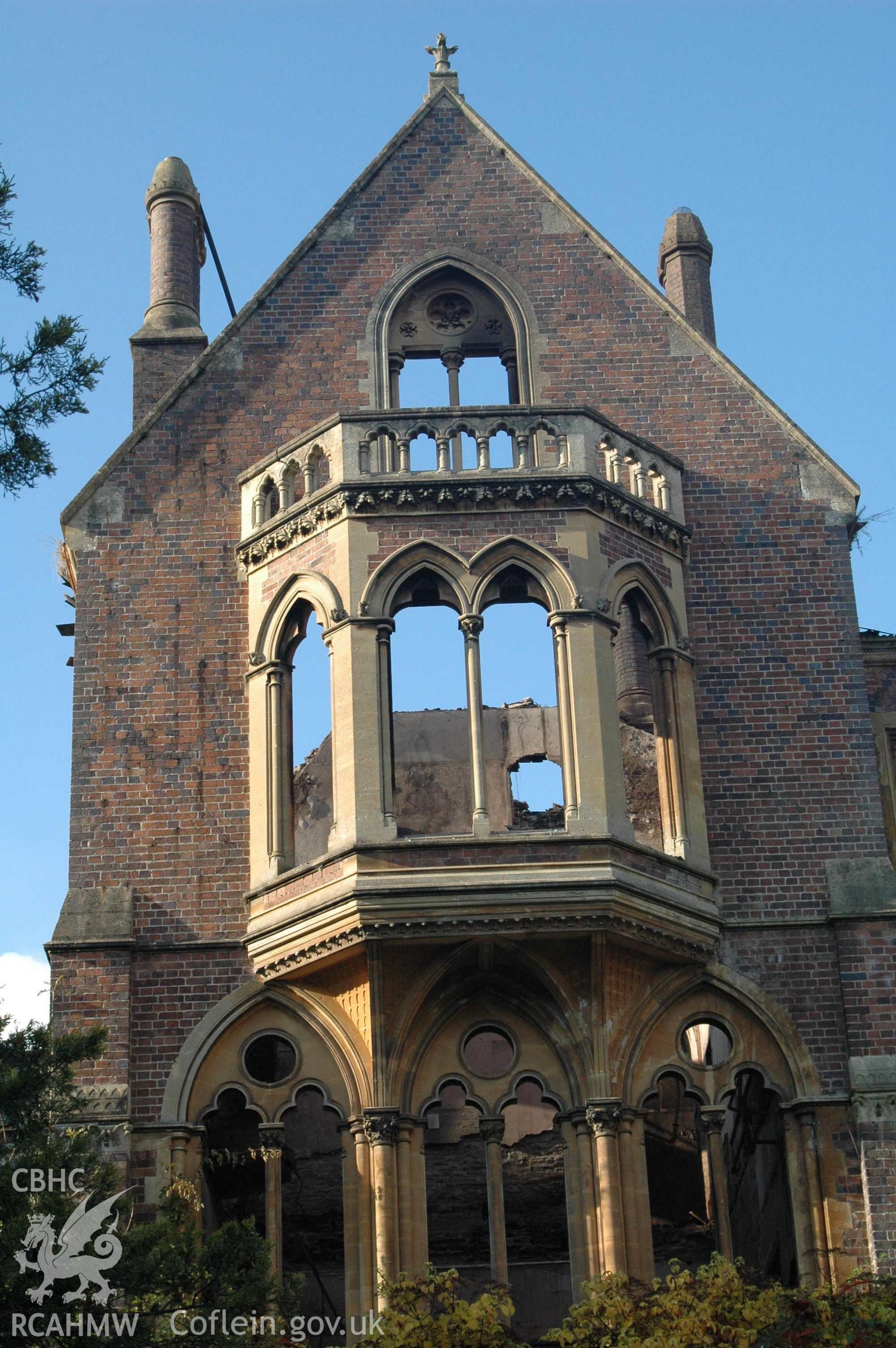 Hafodunos Hall taken by David Howarth after the fire in 2004