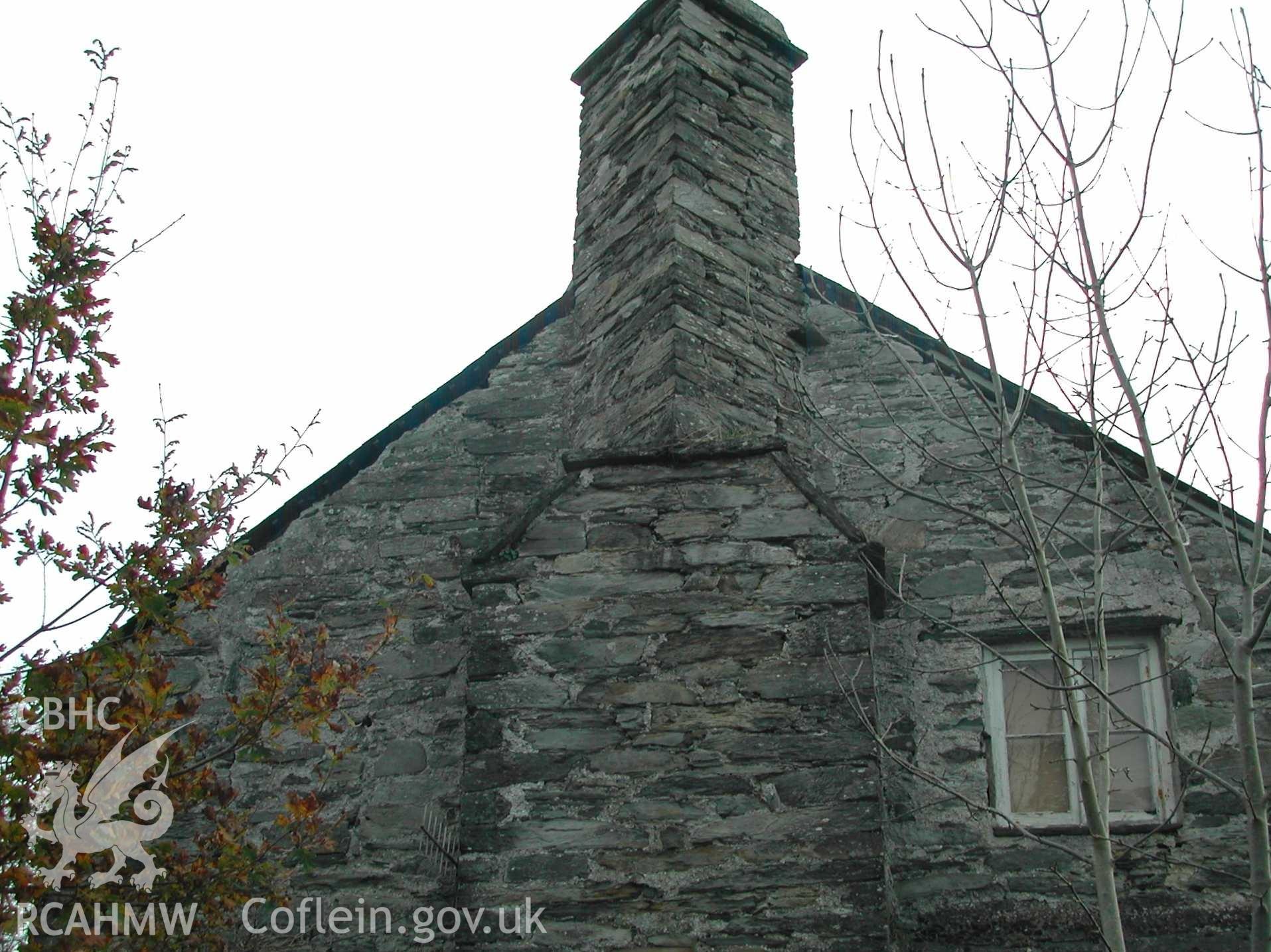 The chimney at Bwlch y Maen, Bro Machno taken by David Howarth in 2007.