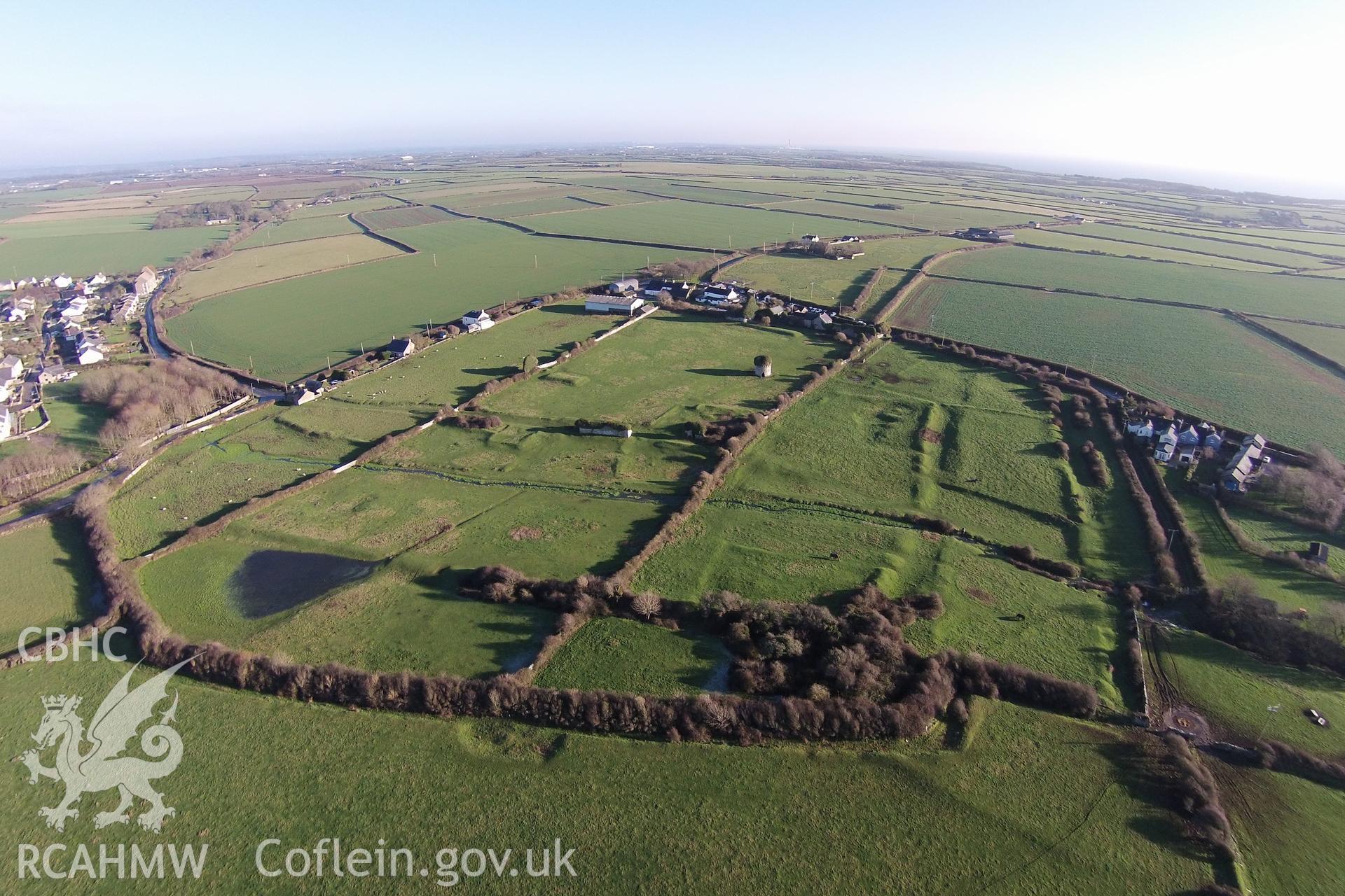 Digital aerial photograph showing Monknash grange.