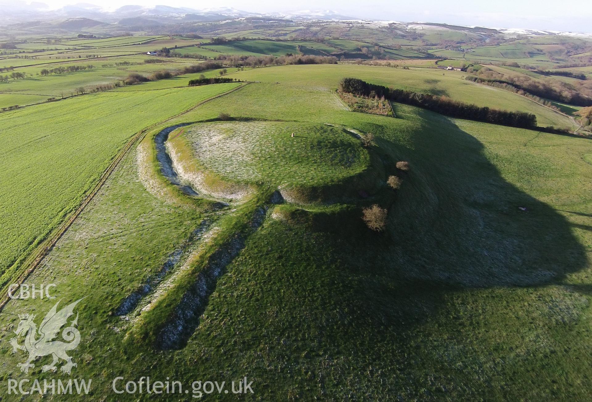 Aerial photograph showing Twyn y Gaer taken by Paul Davis, 21st November 2015.