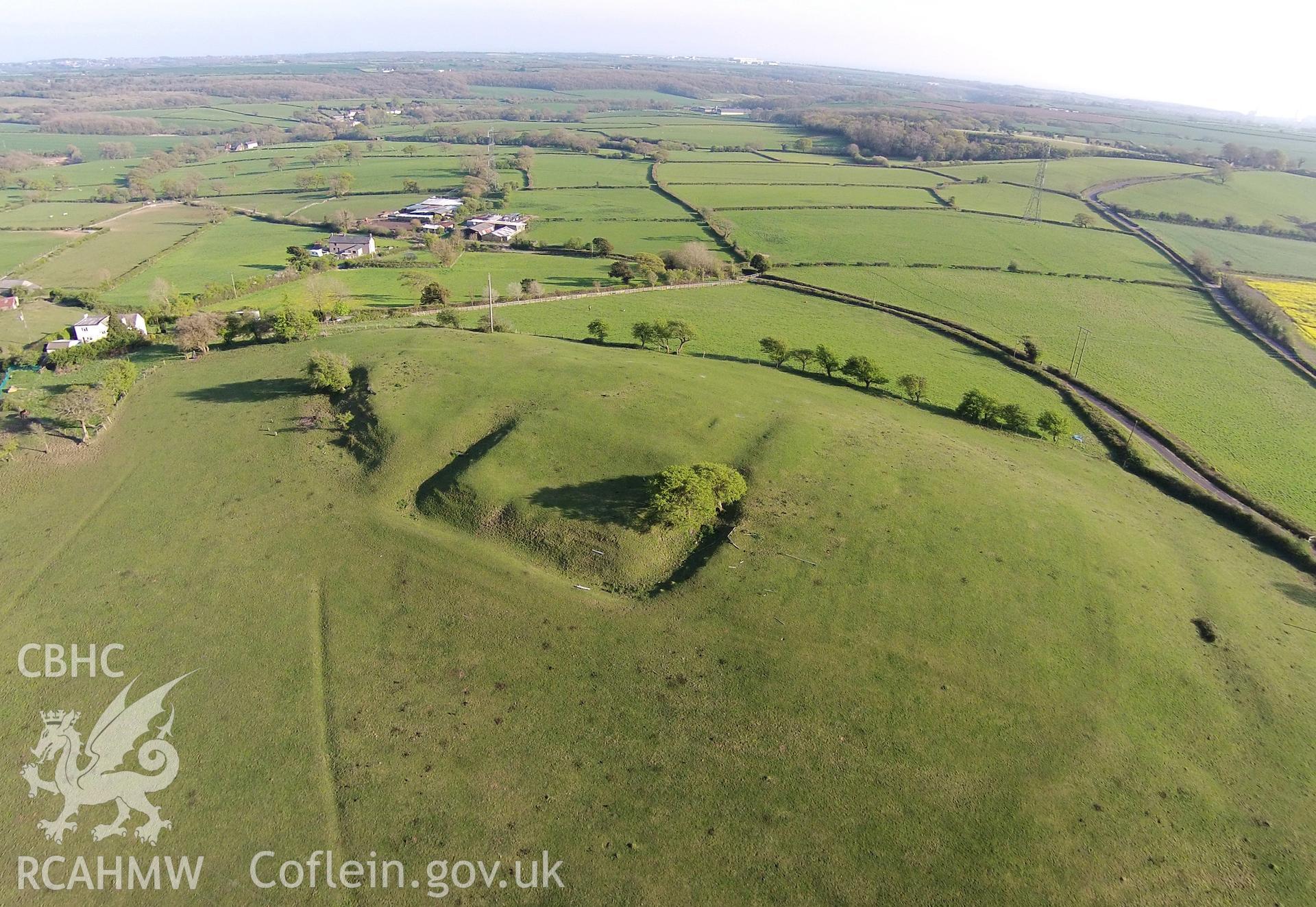 Digital aerial photograph showing Castell Moel.