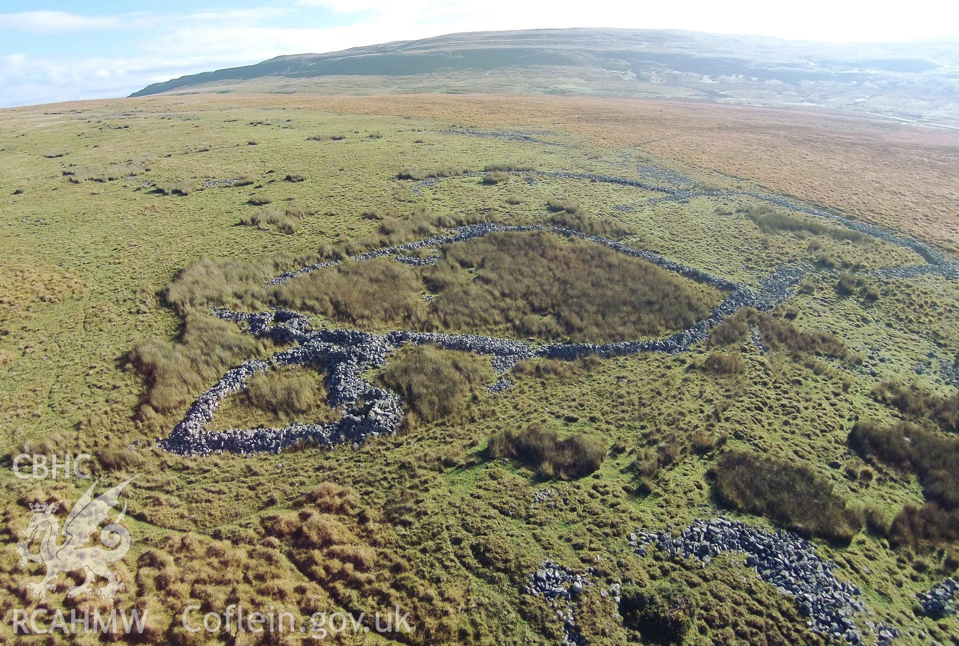 Aerial photograph showing Cwm Criban taken by Paul Davis, 14th Oct 2015.