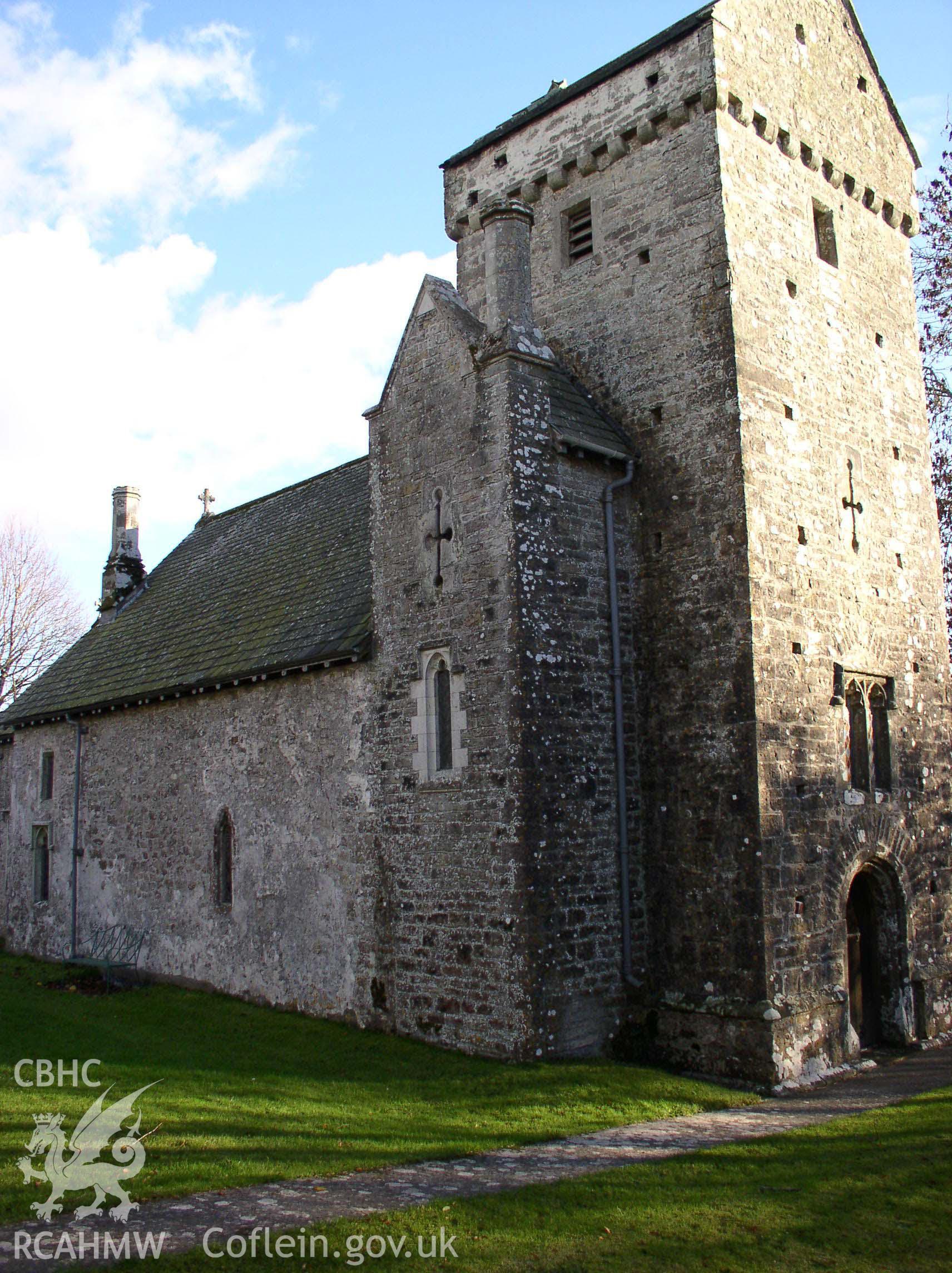 Colour digital photograph showing the exterior of St Michael's church, Llanmihangel; Glamorgan.