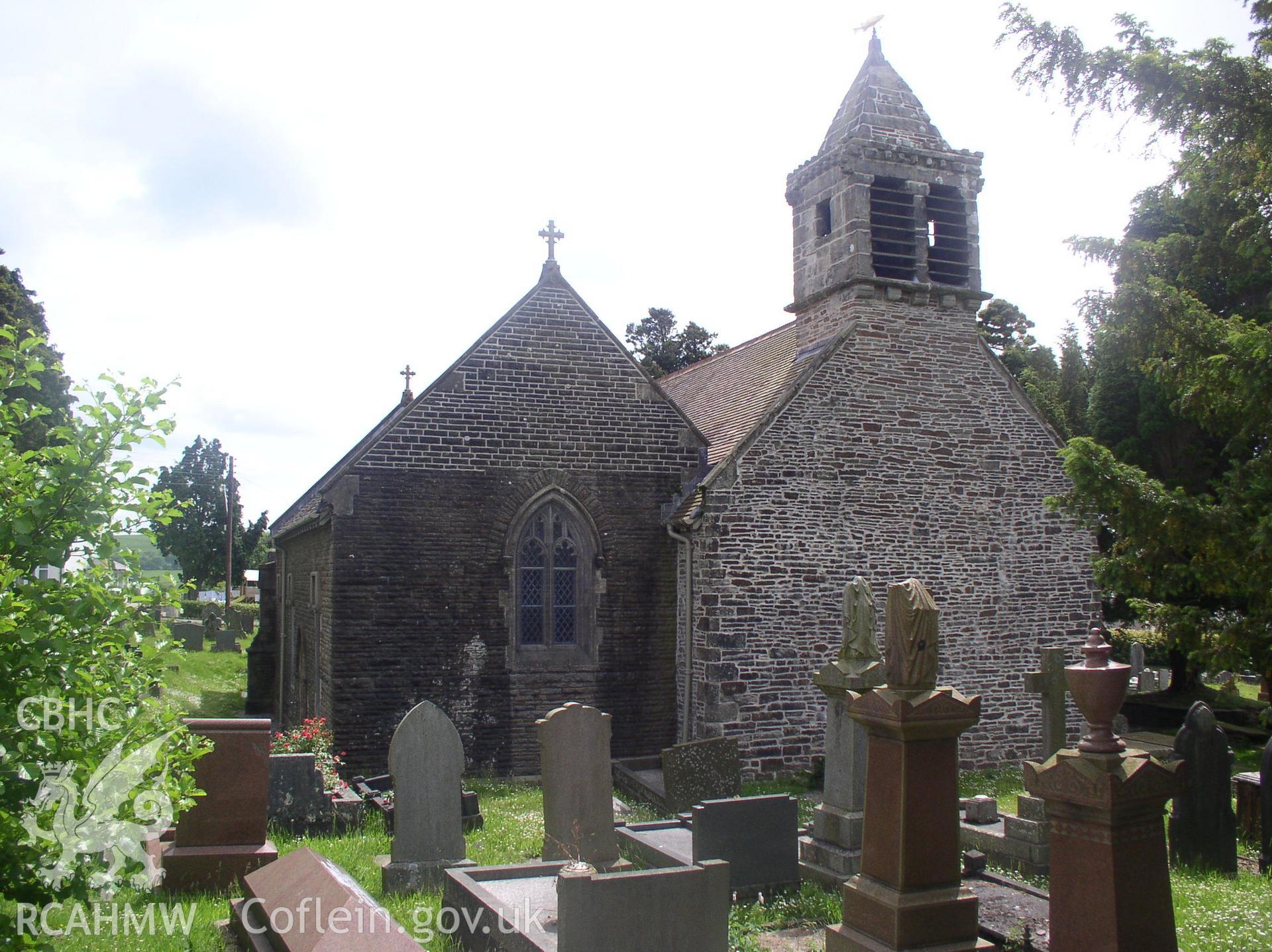 Colour digital photograph showing the exterior of the Church of St. David, Betws; Glamorgan.