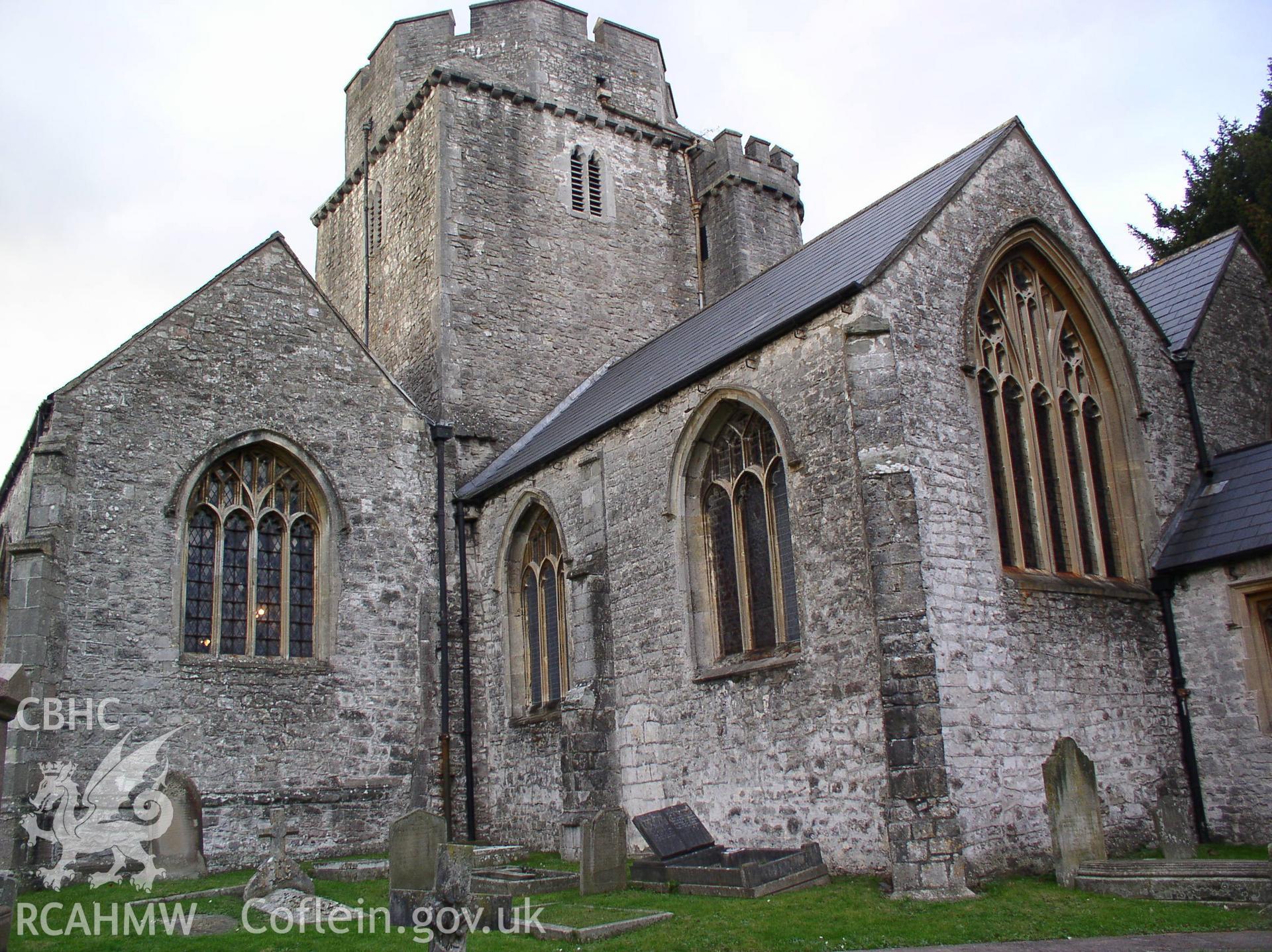 Colour digital photograph showing the exterior of the Church of the Holy Cross, Cowbridge.