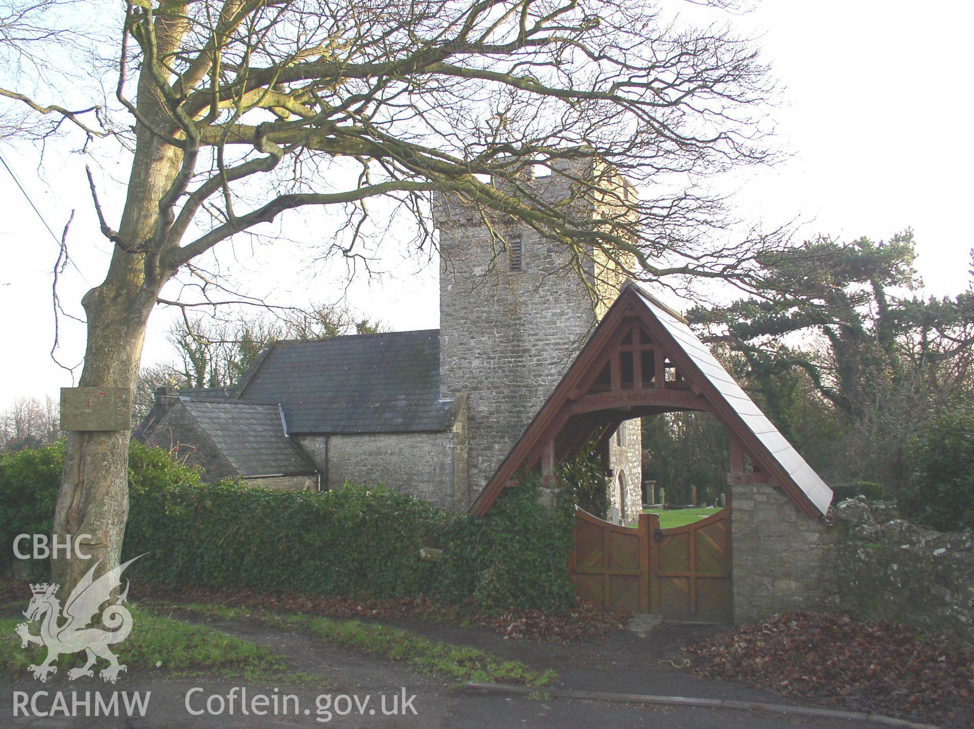 Colour digital photograph showing an elevation view of St Andrew's Church, St Andrews Major; Glamorgan.