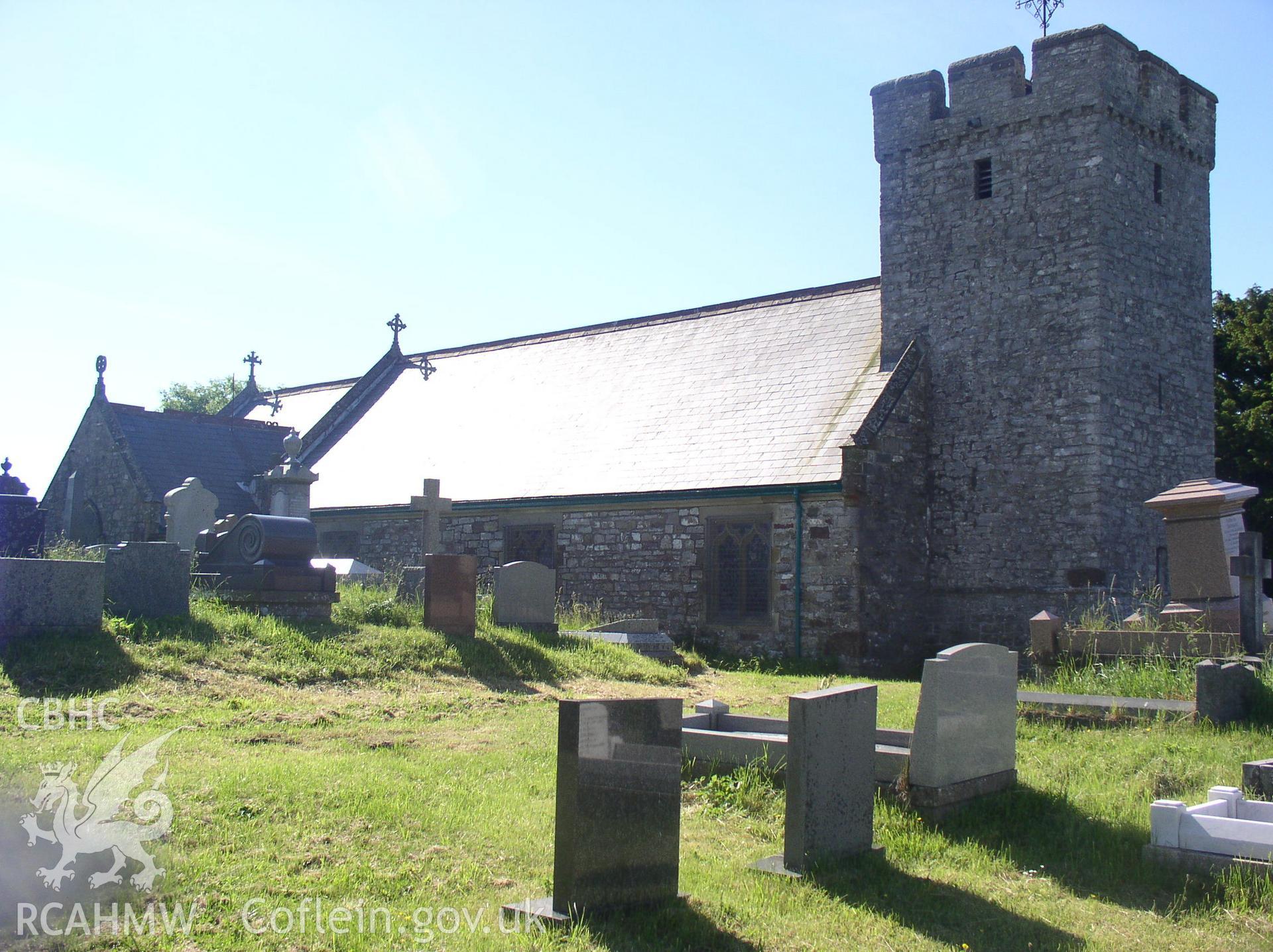 Colour digital photograph showing the exterior of St Cynog's Church, Hirwaun; Glamorgan.