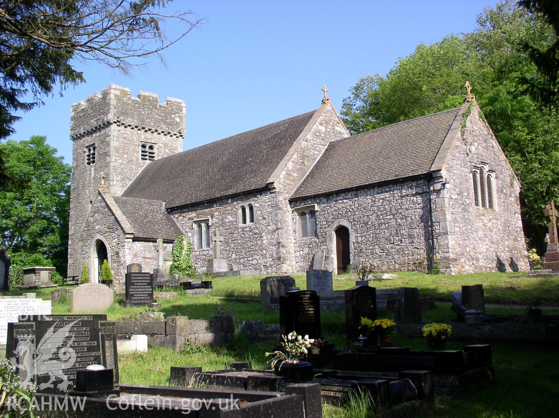 Colour digital photograph showing the exterior of St Illtyd's church, Llanilid; Glamorgan.