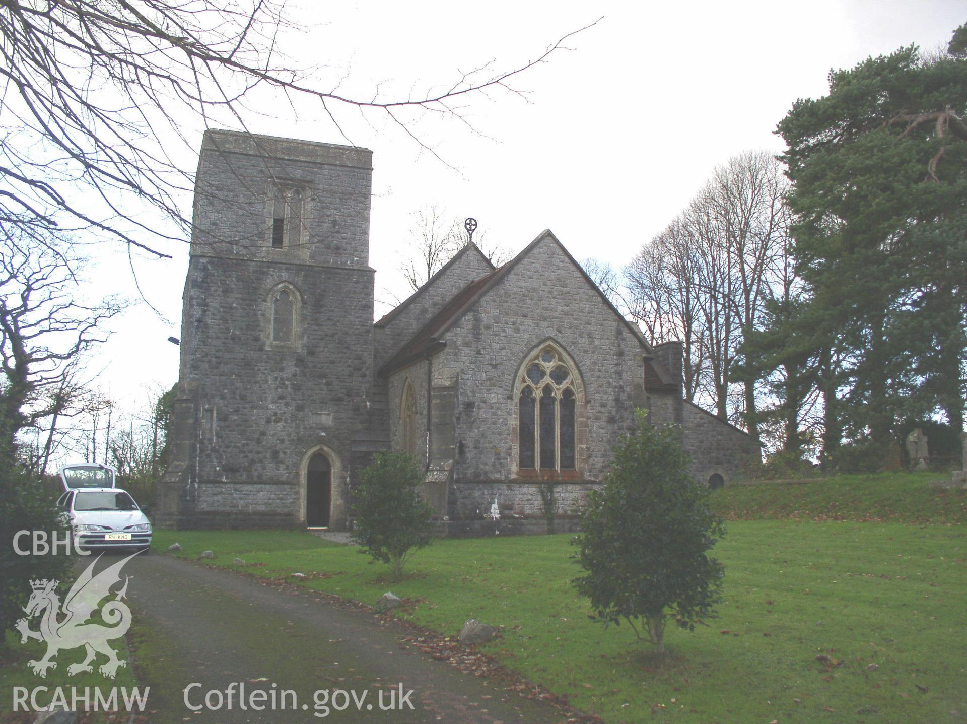 Colour digital photograph showing an elevation view of St Ann's Church, Pont-y-clun; Glamorgan.